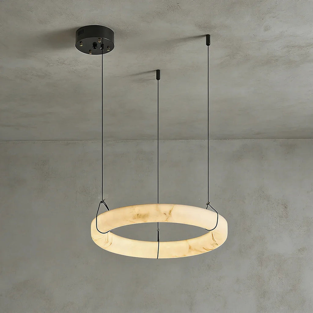 Modern Spanish Alabaster Halo Pendant Lamp | wildoxy
