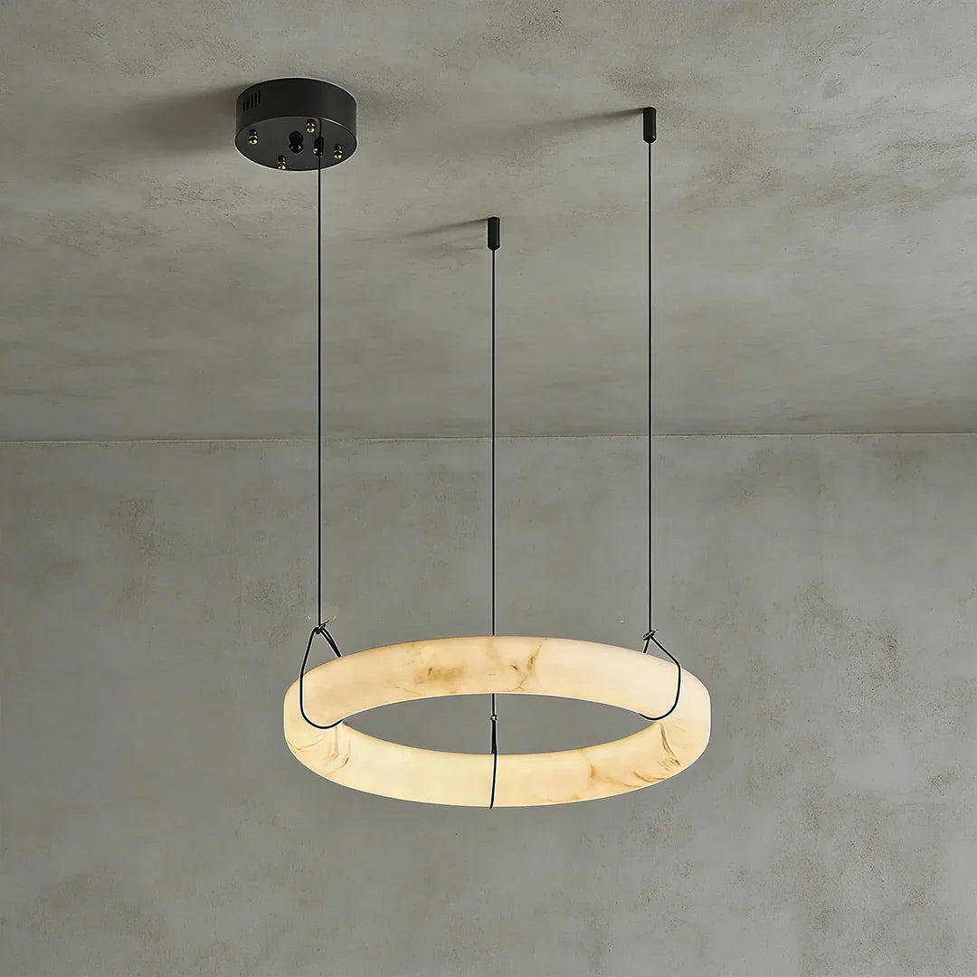 Modern Spanish Alabaster Halo Pendant Lamp | wildoxy