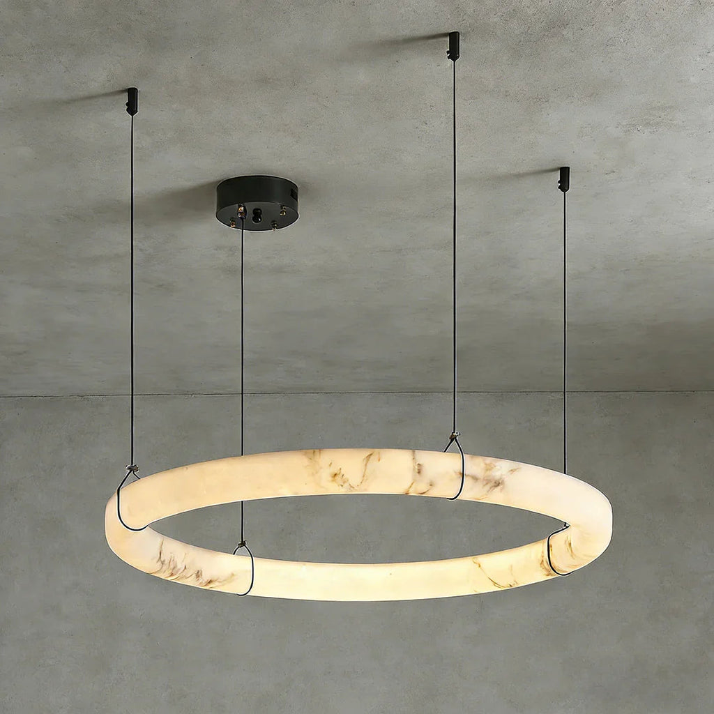 Modern Spanish Alabaster Halo Pendant Lamp | wildoxy