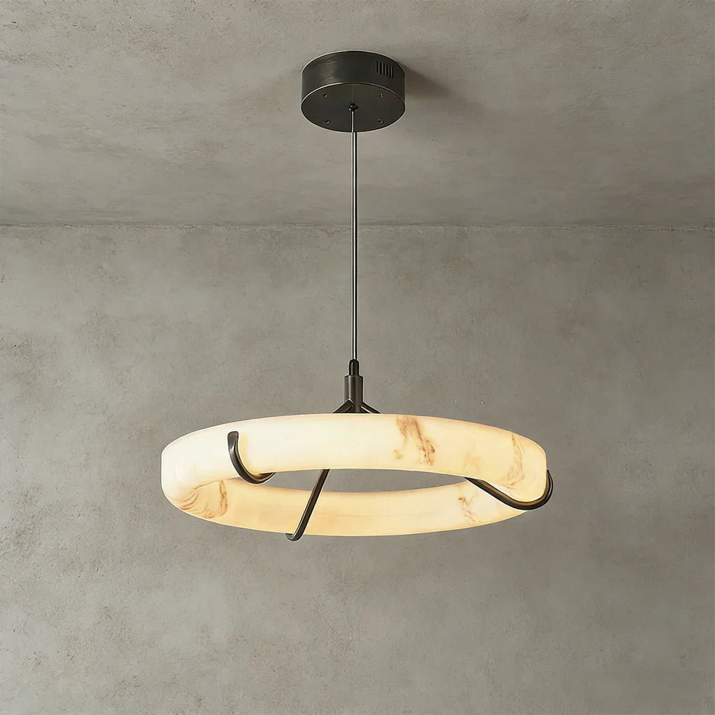Modern Spanish Alabaster Halo Pendant Lamp | wildoxy