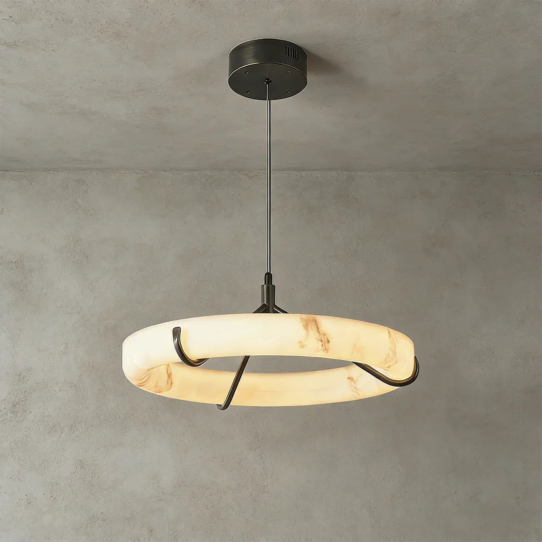 Modern Spanish Alabaster Halo Pendant Lamp | wildoxy
