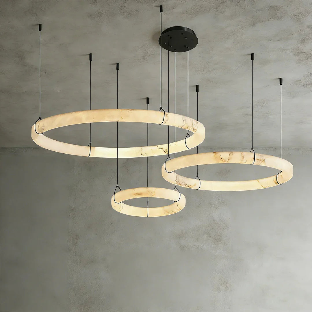 Modern Spanish Alabaster Halo Pendant Lamp | wildoxy
