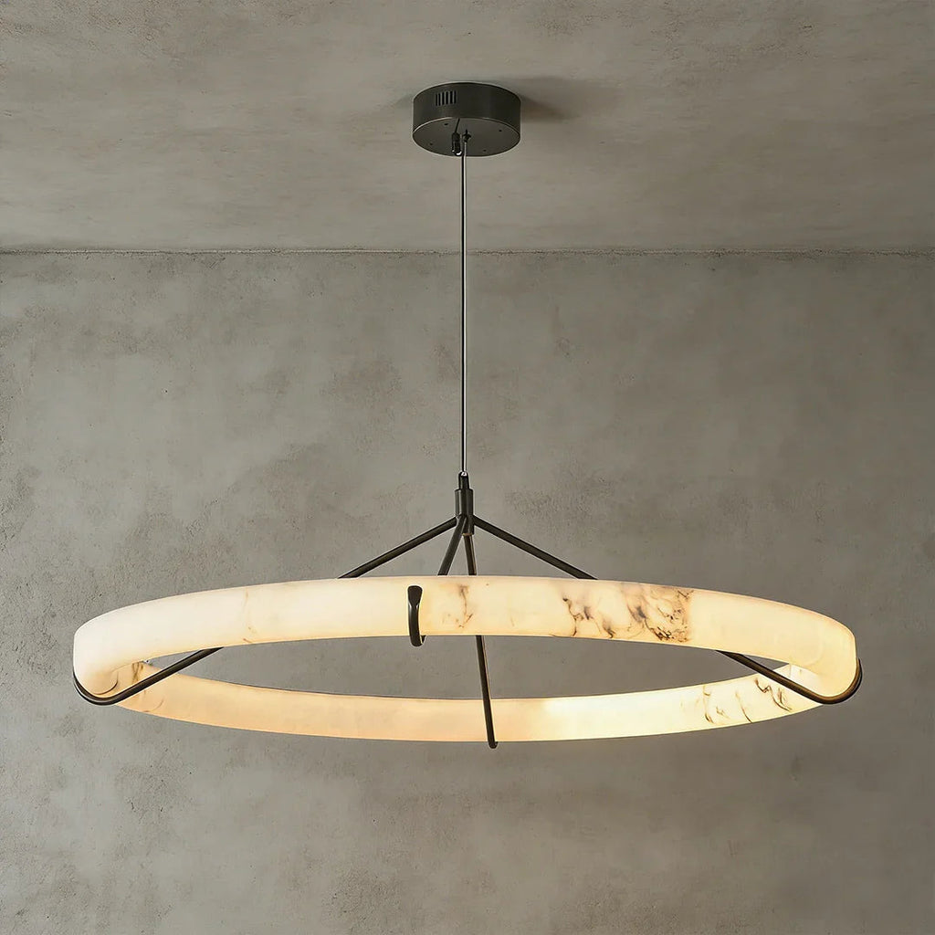 Modern Spanish Alabaster Halo Pendant Lamp | wildoxy
