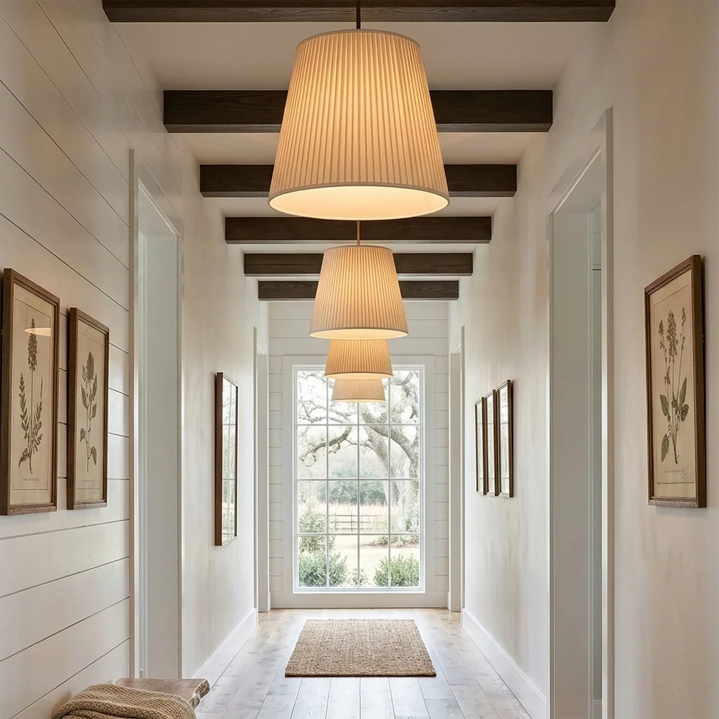 Modern Tailored Reed Pleat Stem Pendant | wildoxy