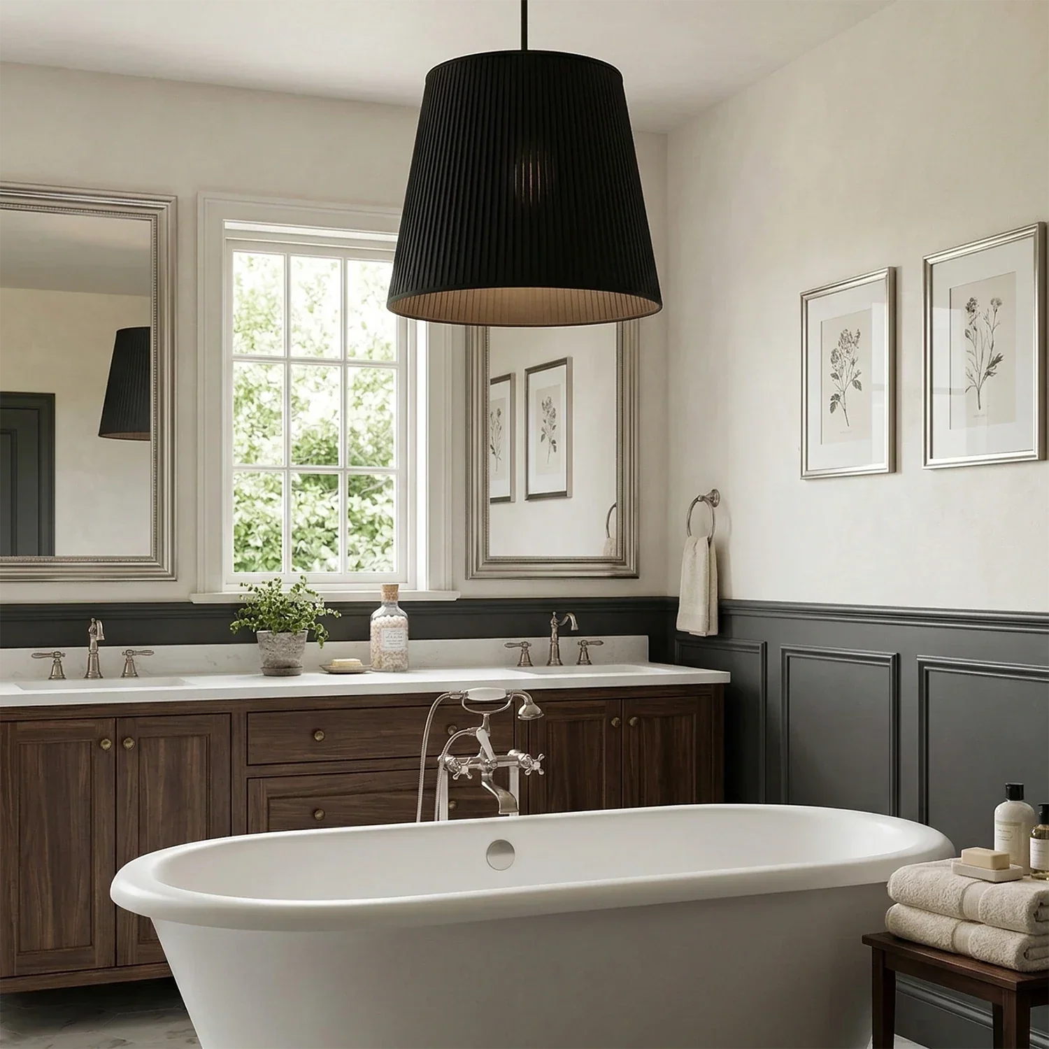 Modern Tailored Reed Pleat Stem Pendant | wildoxy