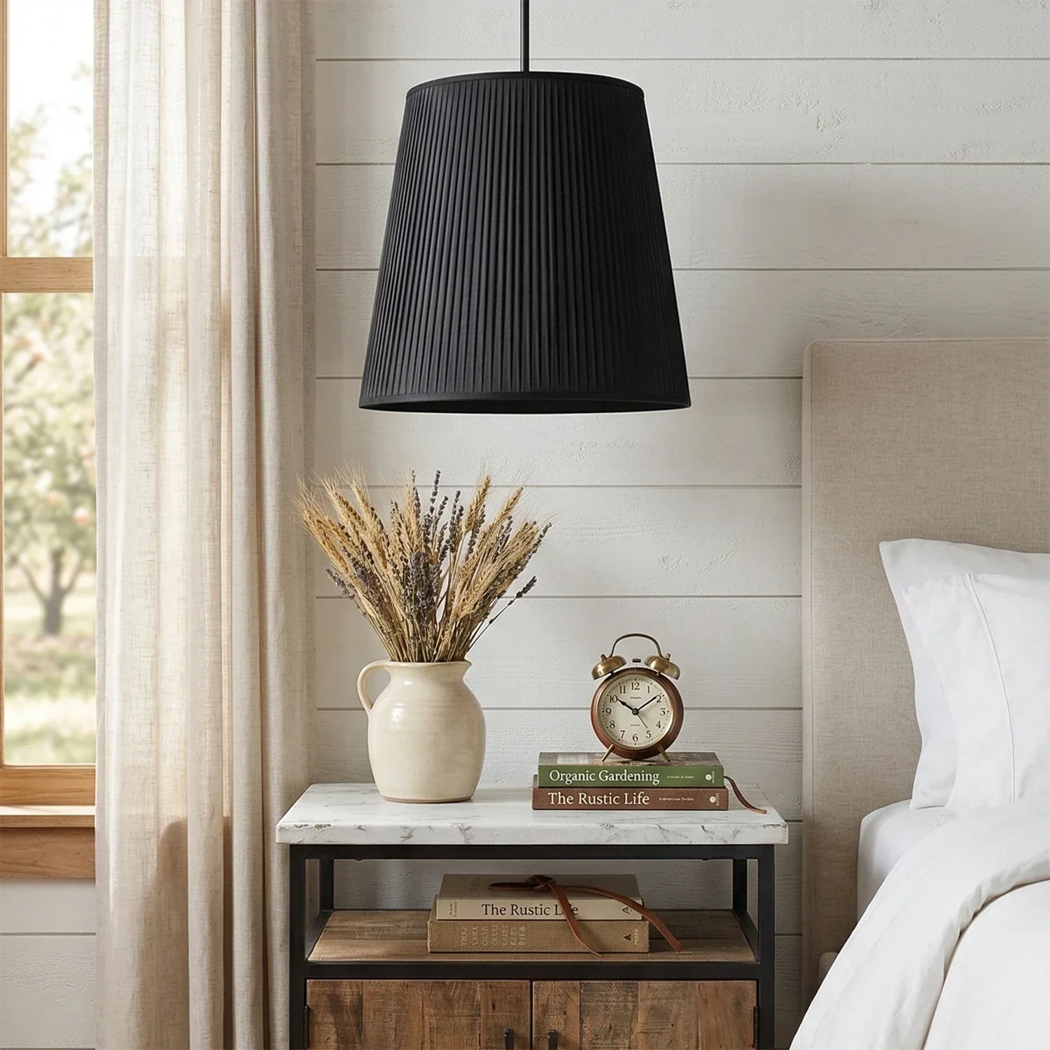 Modern Tailored Reed Pleat Stem Pendant | wildoxy