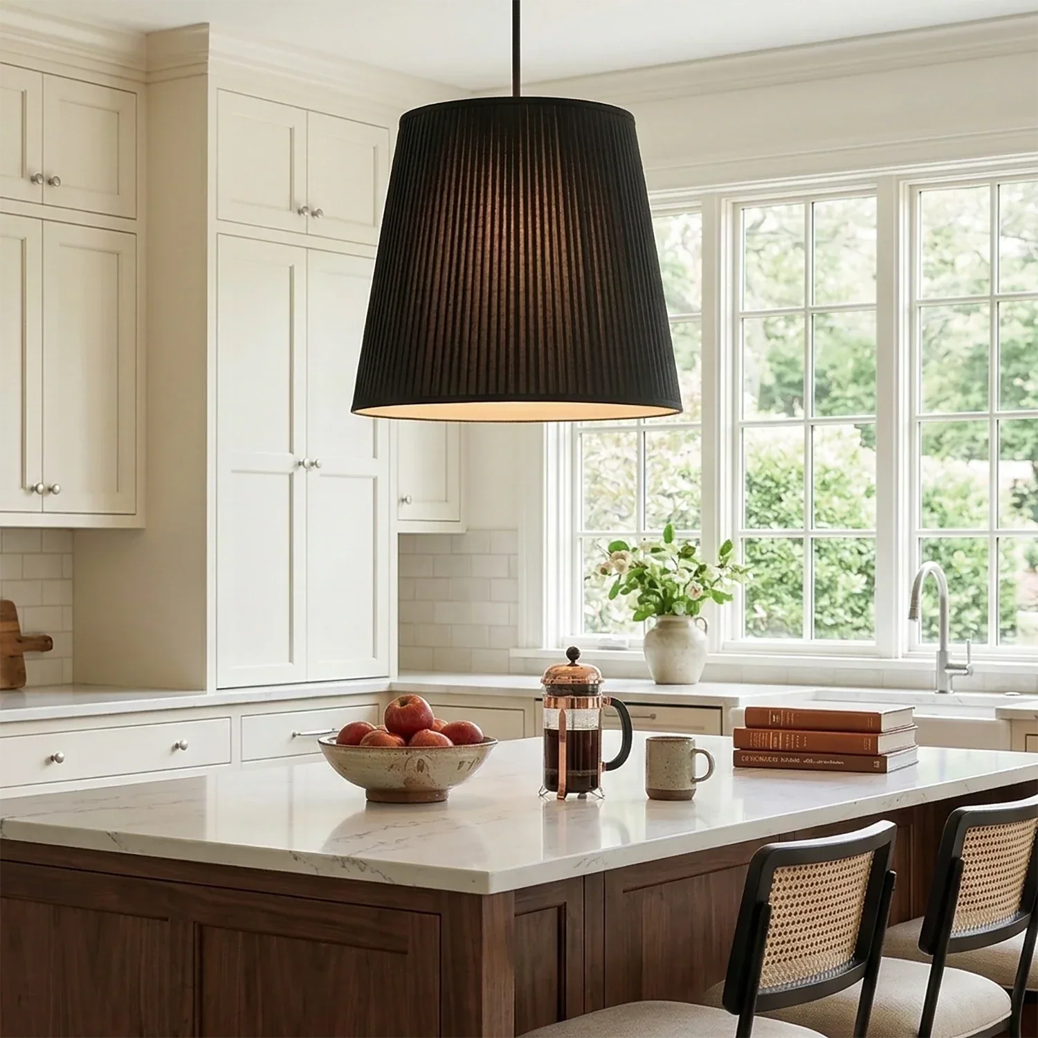 Modern Tailored Reed Pleat Stem Pendant | wildoxy