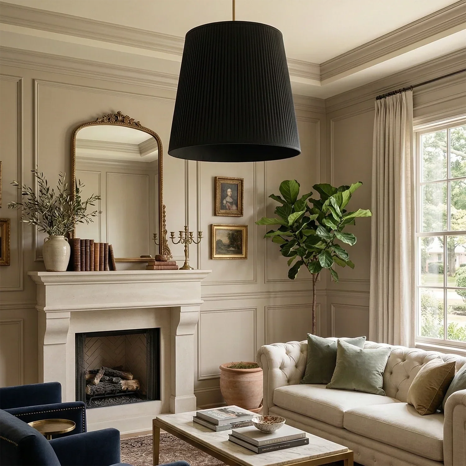 Modern Tailored Reed Pleat Stem Pendant | wildoxy