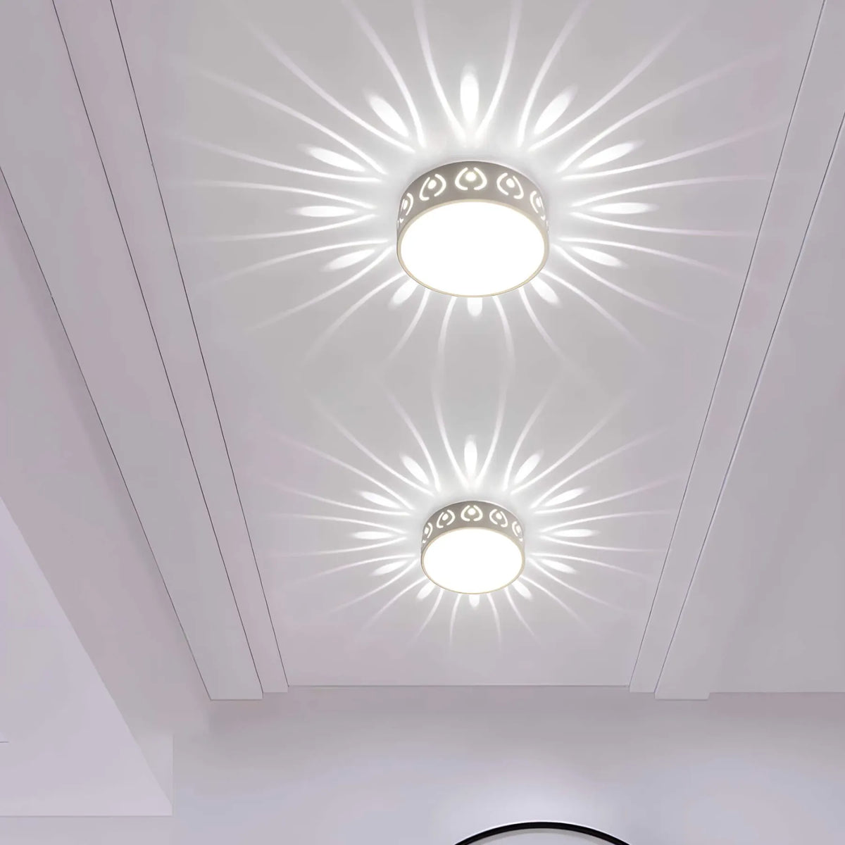 Plafonnier LED en acrylique cristal - blanc chaud/froid