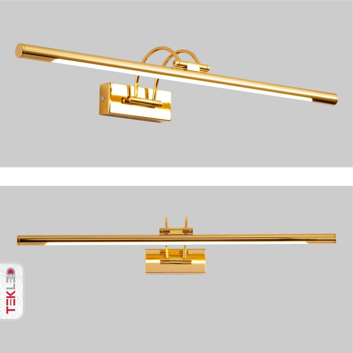 Lampa nad lustro LED 64cm, ciepła biel 3000K, 8W, złota/niklowa/mosiężna/chromowana