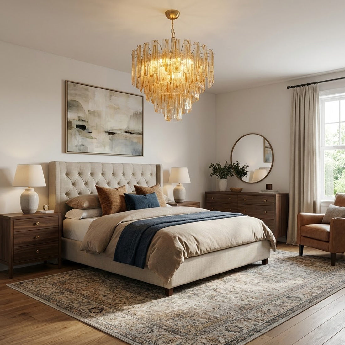 Murano Style Amber Glass Tiered Chandelier | wildoxy