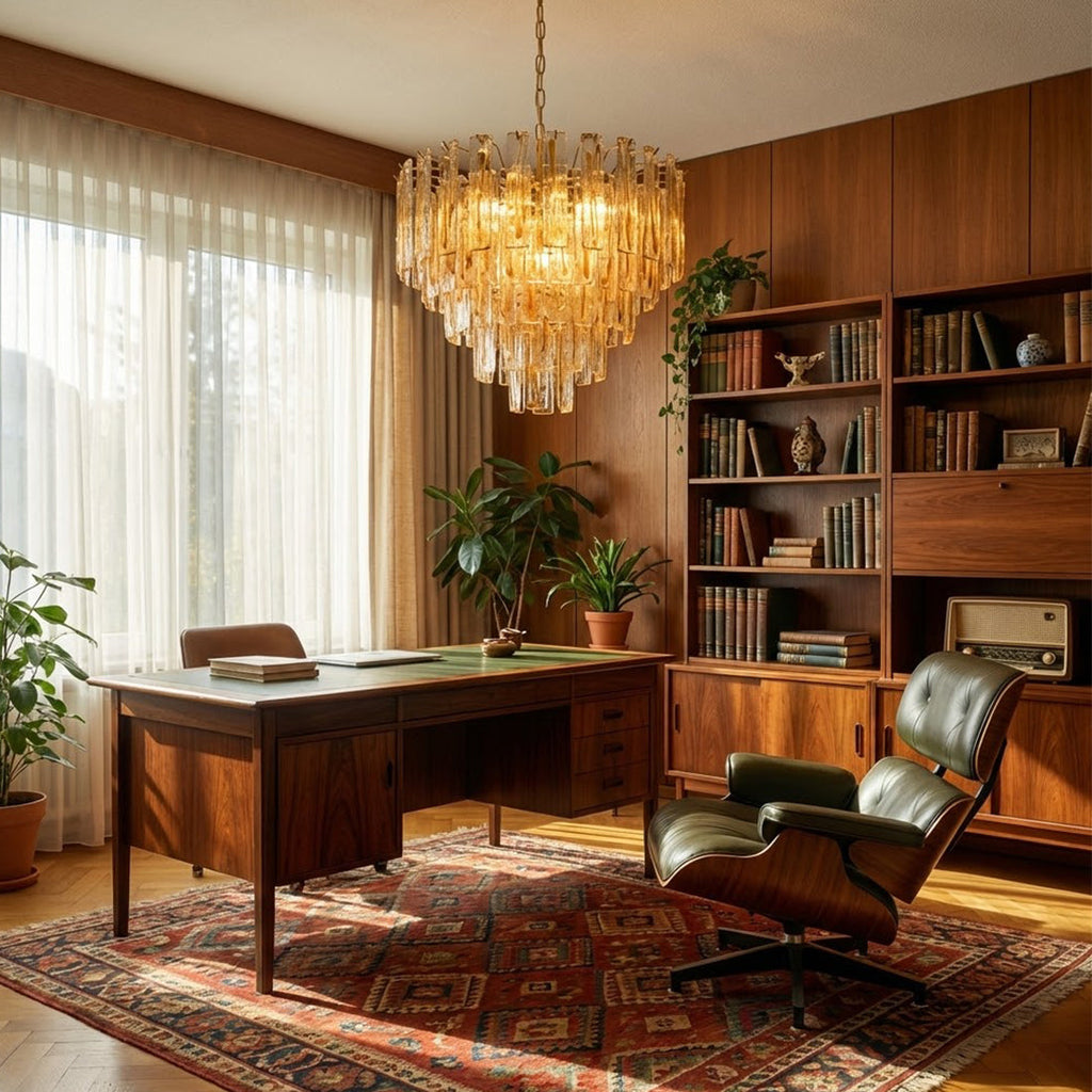 Murano Style Amber Glass Tiered Chandelier | wildoxy