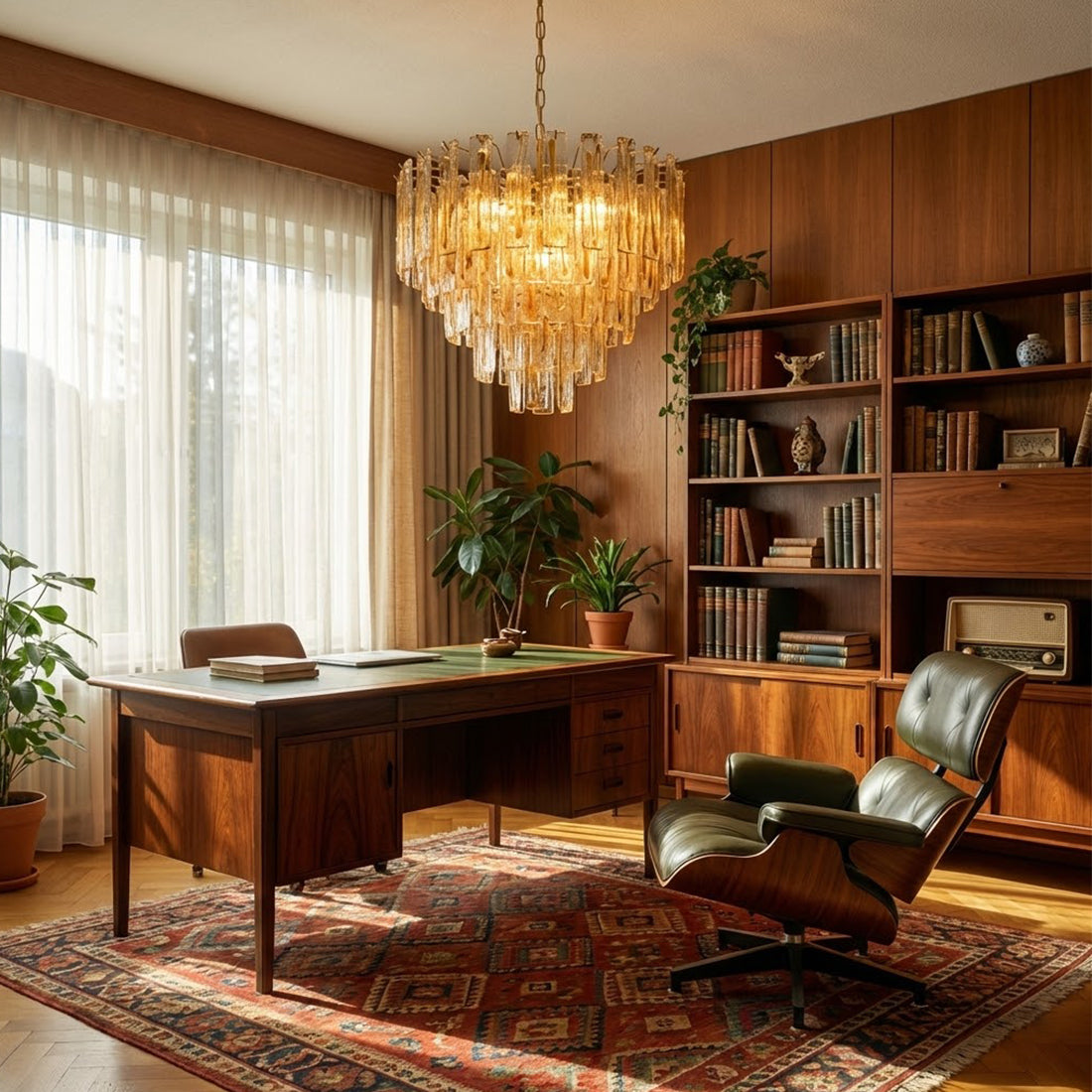 Murano Style Amber Glass Tiered Chandelier | wildoxy