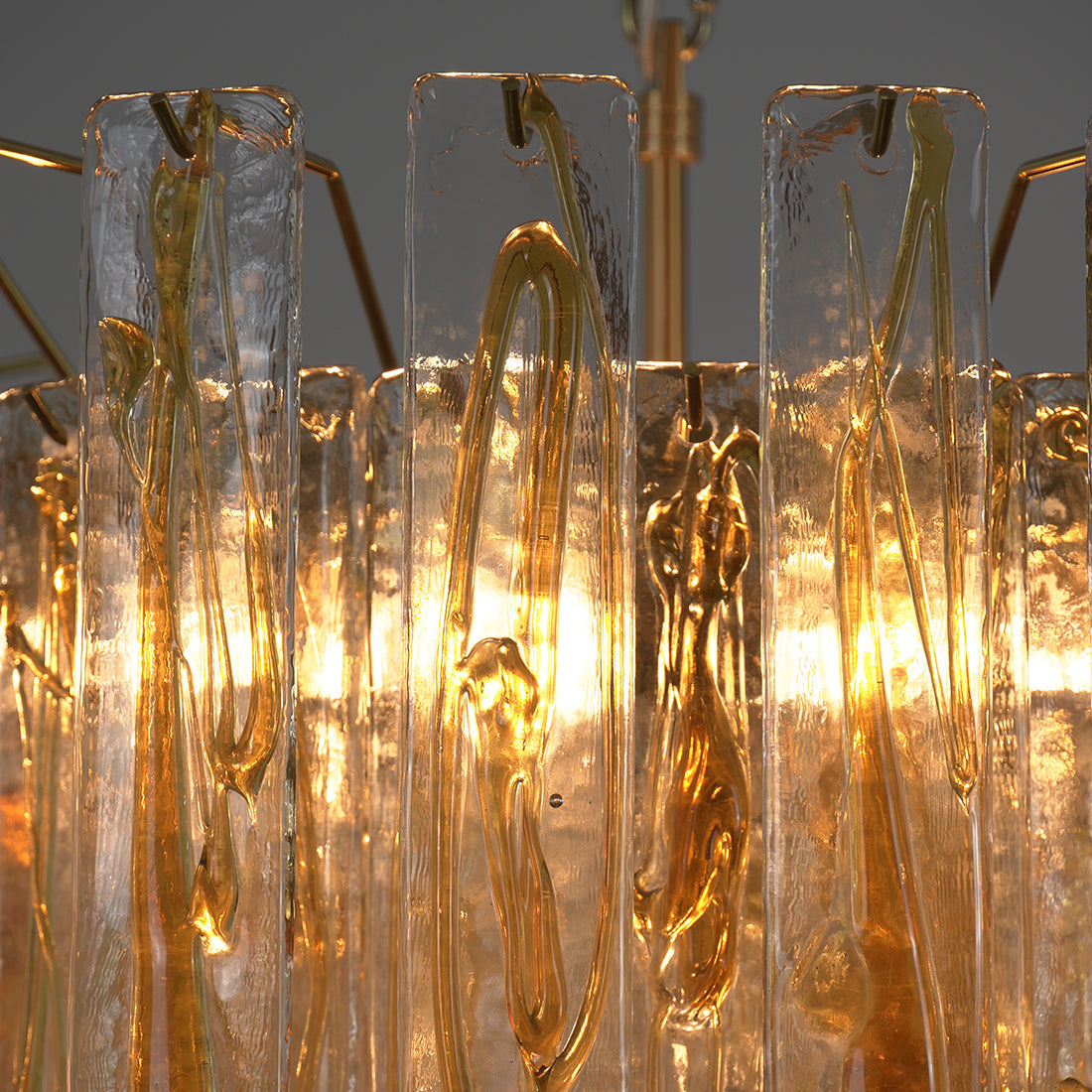 Murano Style Amber Glass Tiered Chandelier | wildoxy