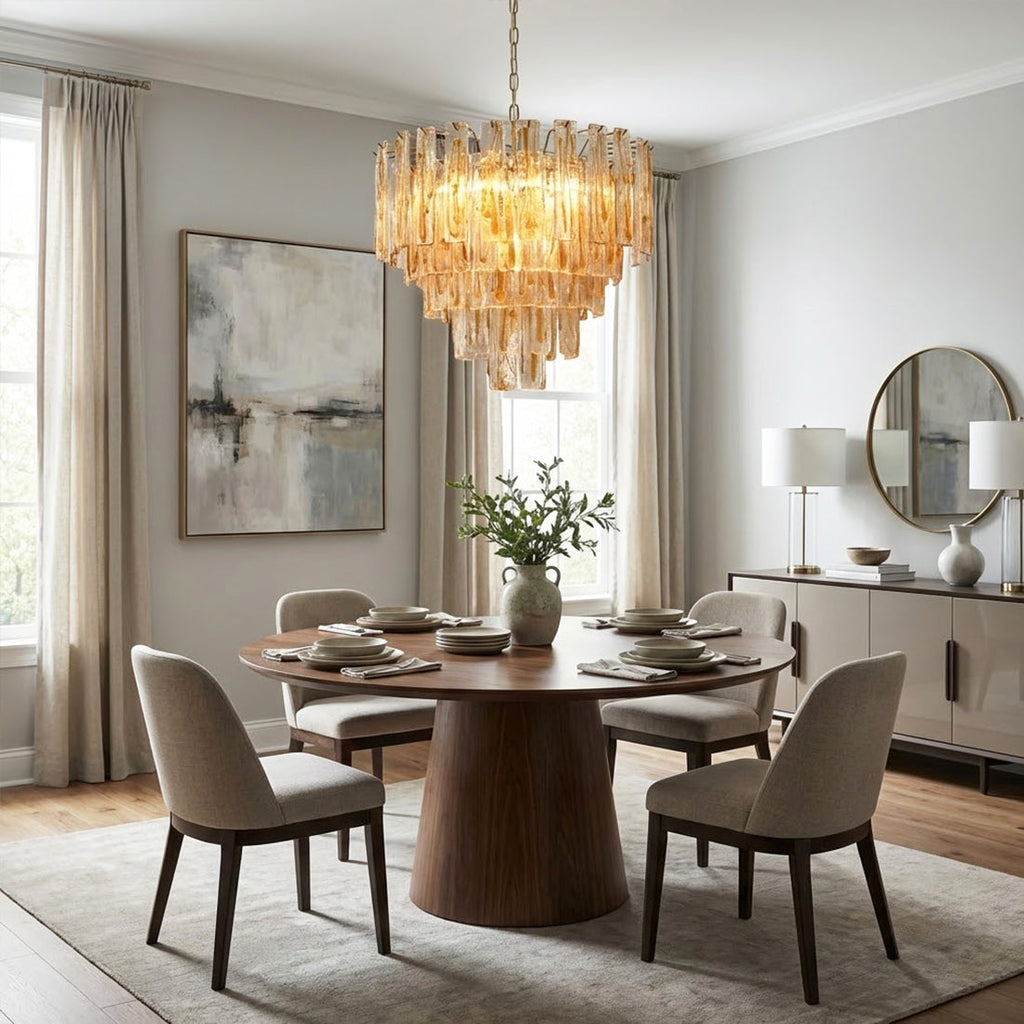 Murano Style Amber Glass Tiered Chandelier | wildoxy