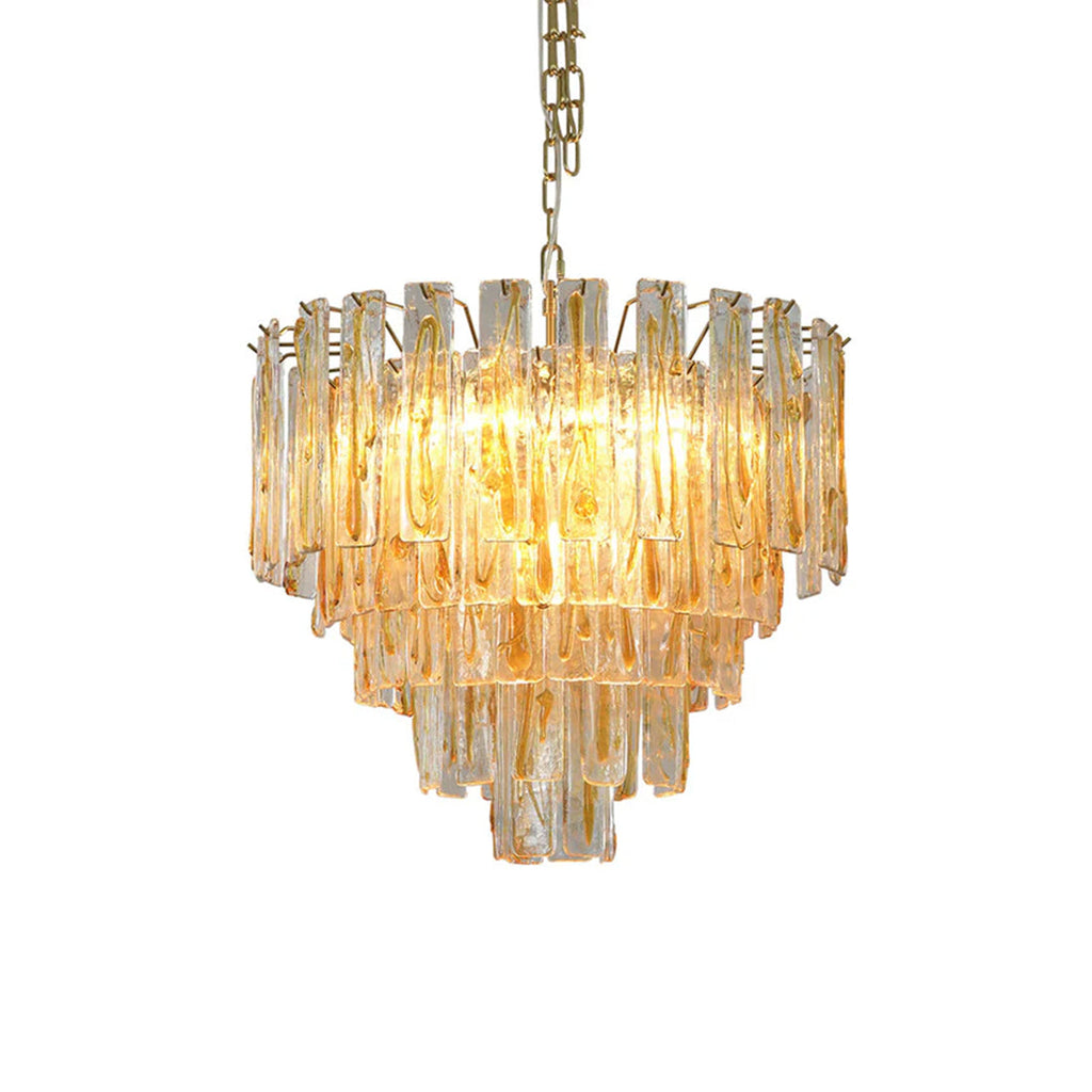 Murano Style Amber Glass Tiered Chandelier | wildoxy