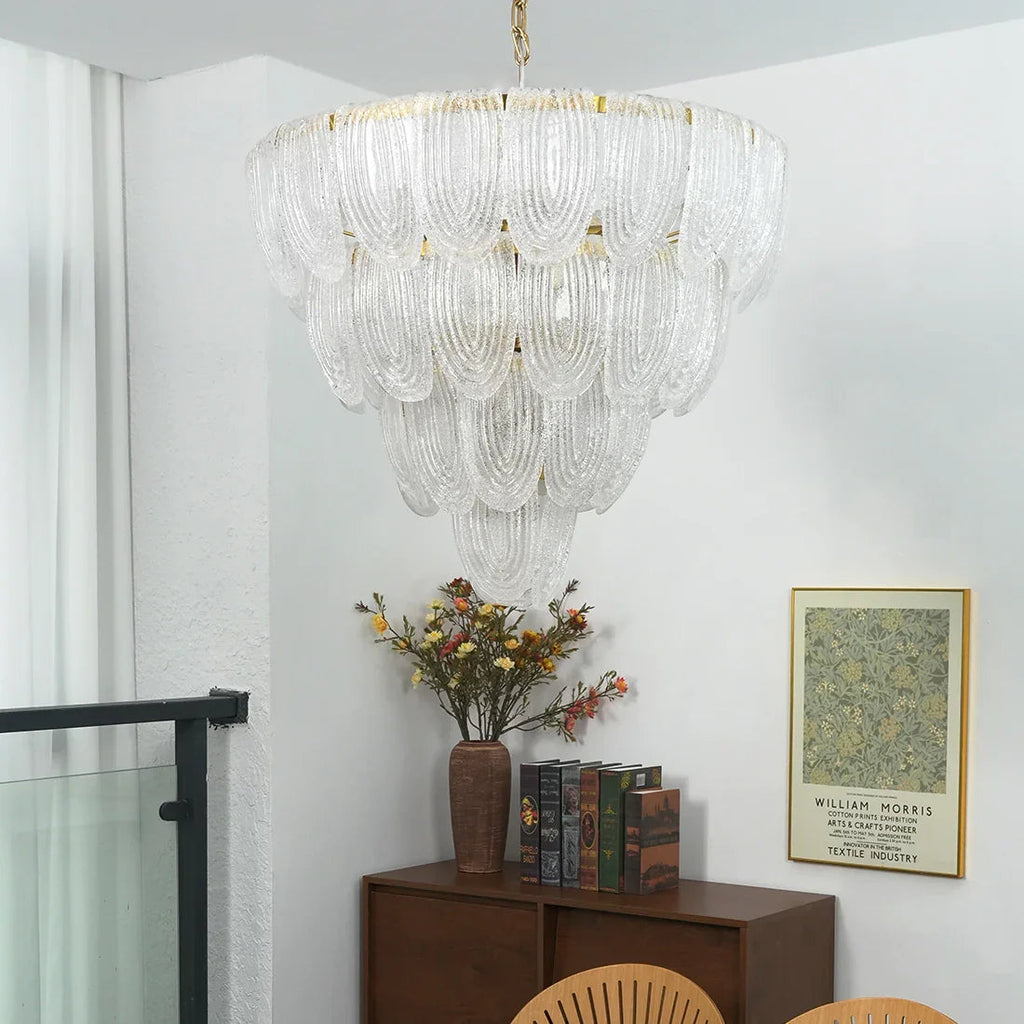 Murano-Style Tiered Glass Chandelier | wildoxy