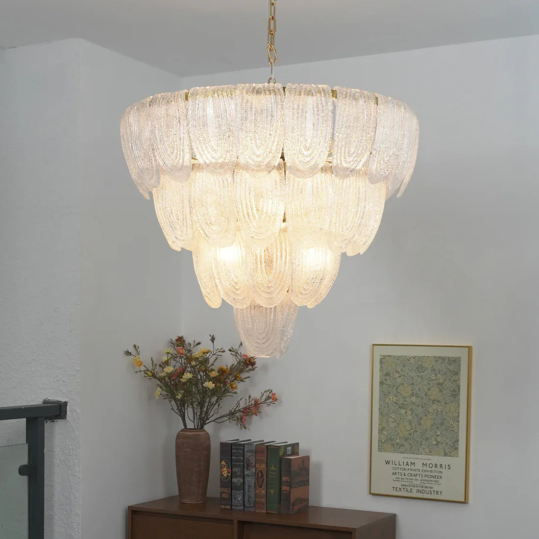 Murano-Style Tiered Glass Chandelier | wildoxy