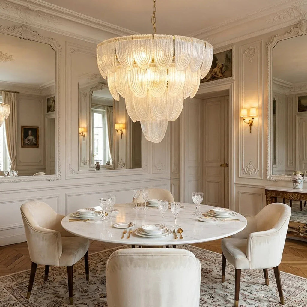 Murano-Style Tiered Glass Chandelier | wildoxy