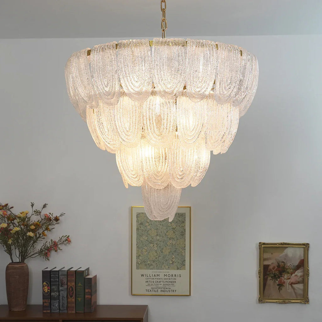 Murano-Style Tiered Glass Chandelier | wildoxy