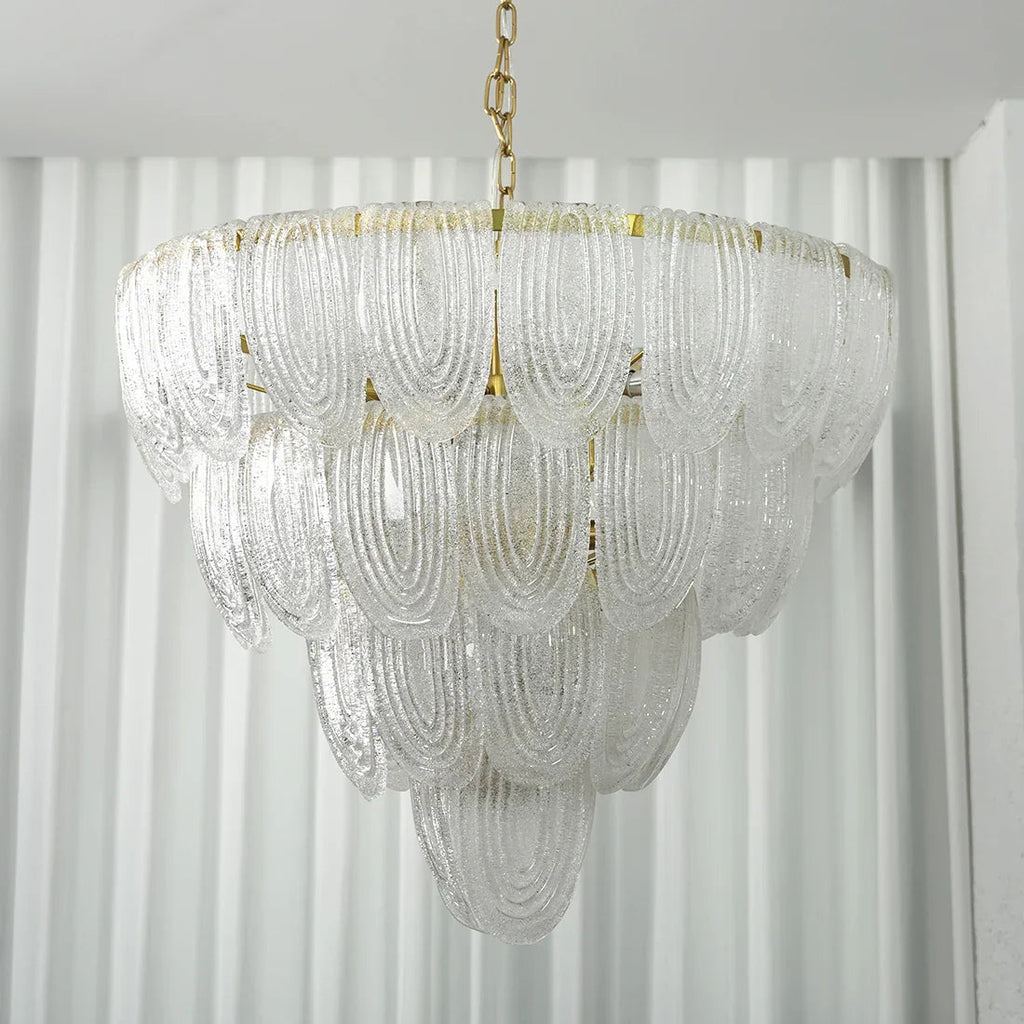 Murano-Style Tiered Glass Chandelier | wildoxy