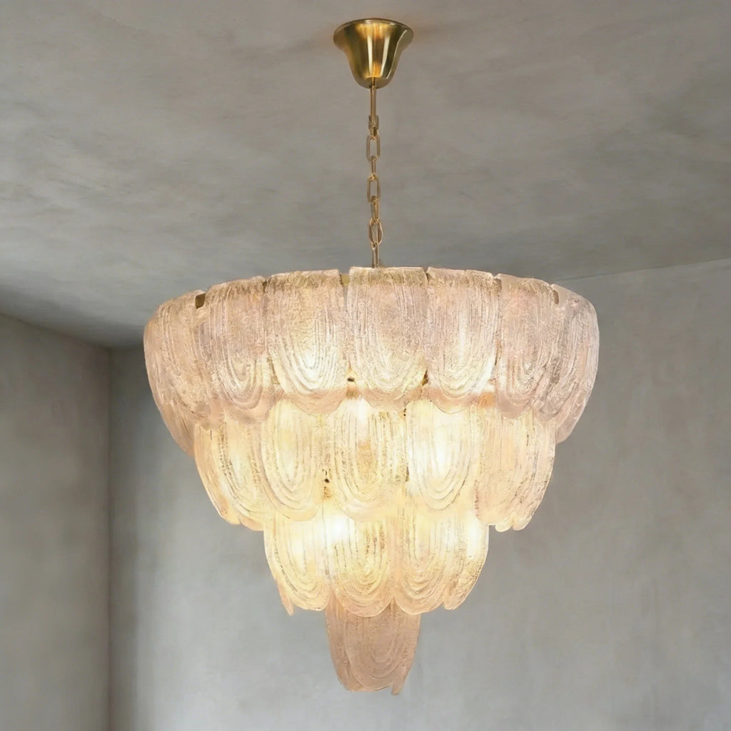 Murano-Style Tiered Glass Chandelier | wildoxy