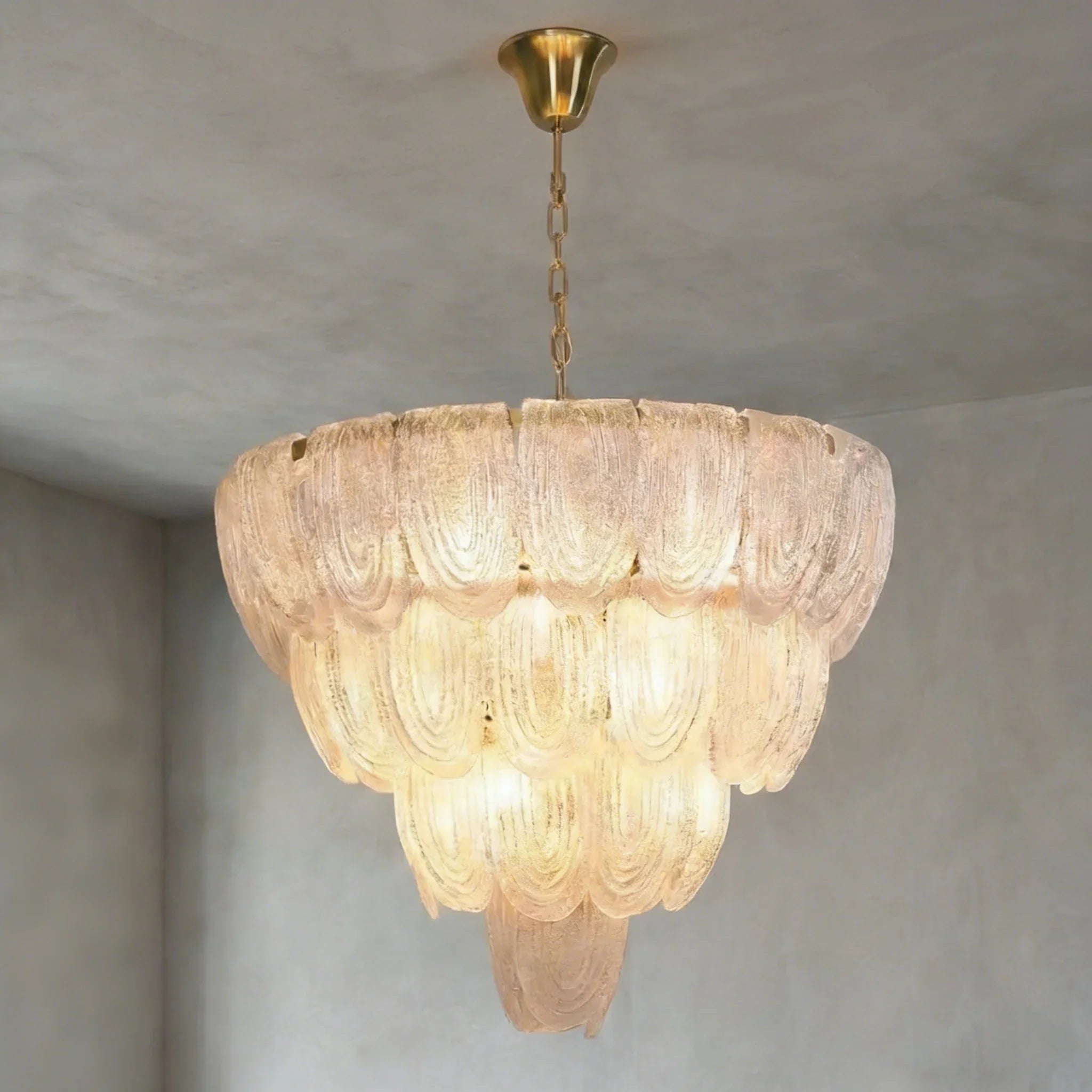 Murano-Style Tiered Glass Chandelier | wildoxy