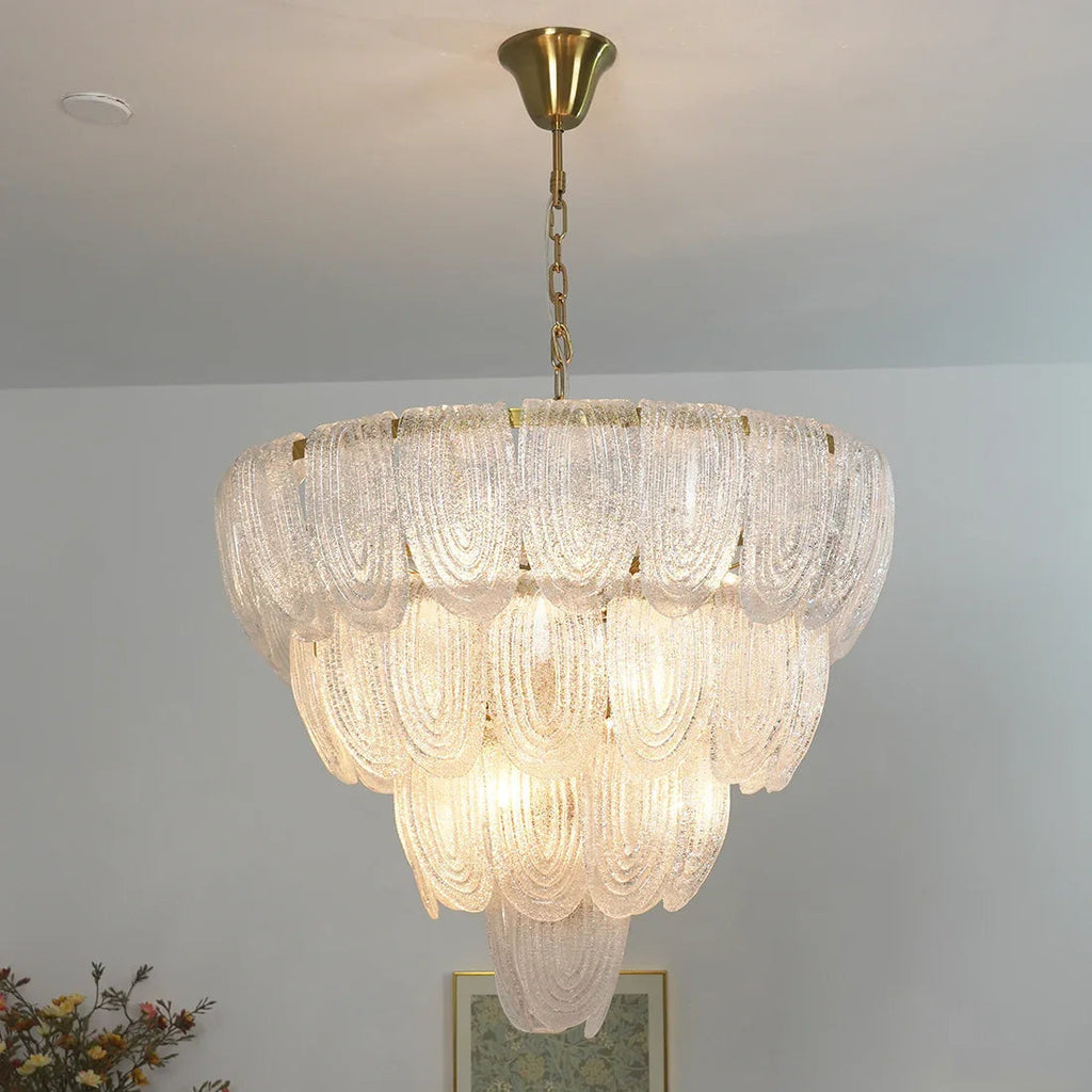 Murano-Style Tiered Glass Chandelier | wildoxy