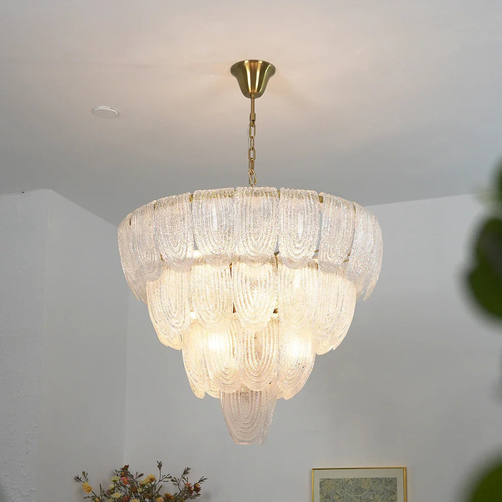 Murano-Style Tiered Glass Chandelier | wildoxy