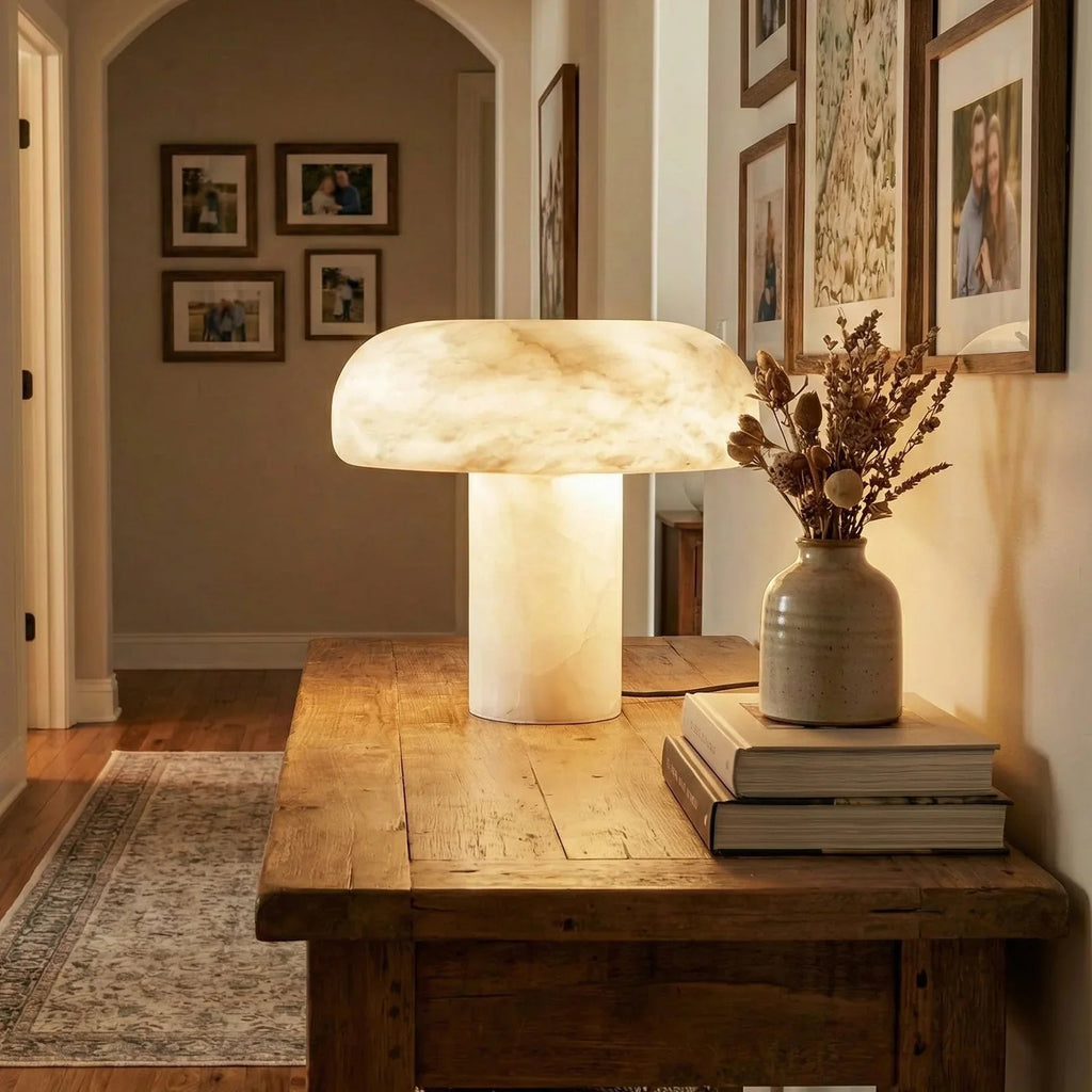 Mushroom Type Alabaster Table Lamp | wildoxy