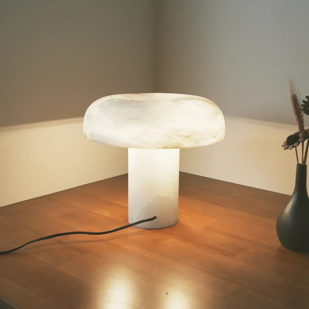 Mushroom Type Alabaster Table Lamp | wildoxy