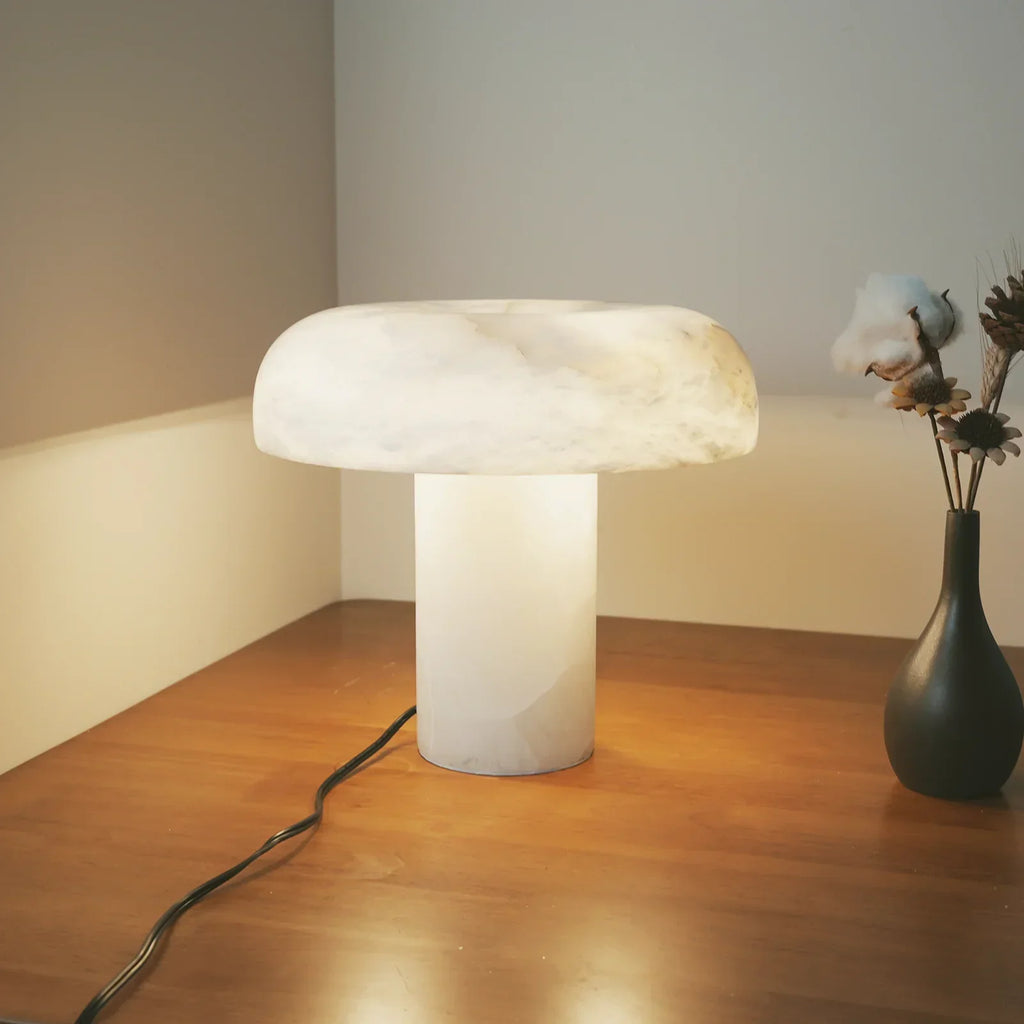 Mushroom Type Alabaster Table Lamp | wildoxy