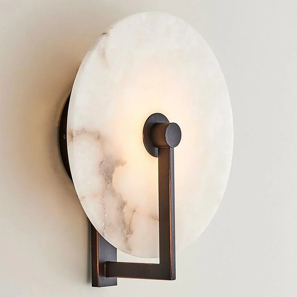 Natural Alabaster Disc LED Wall Sconce | wildoxy
