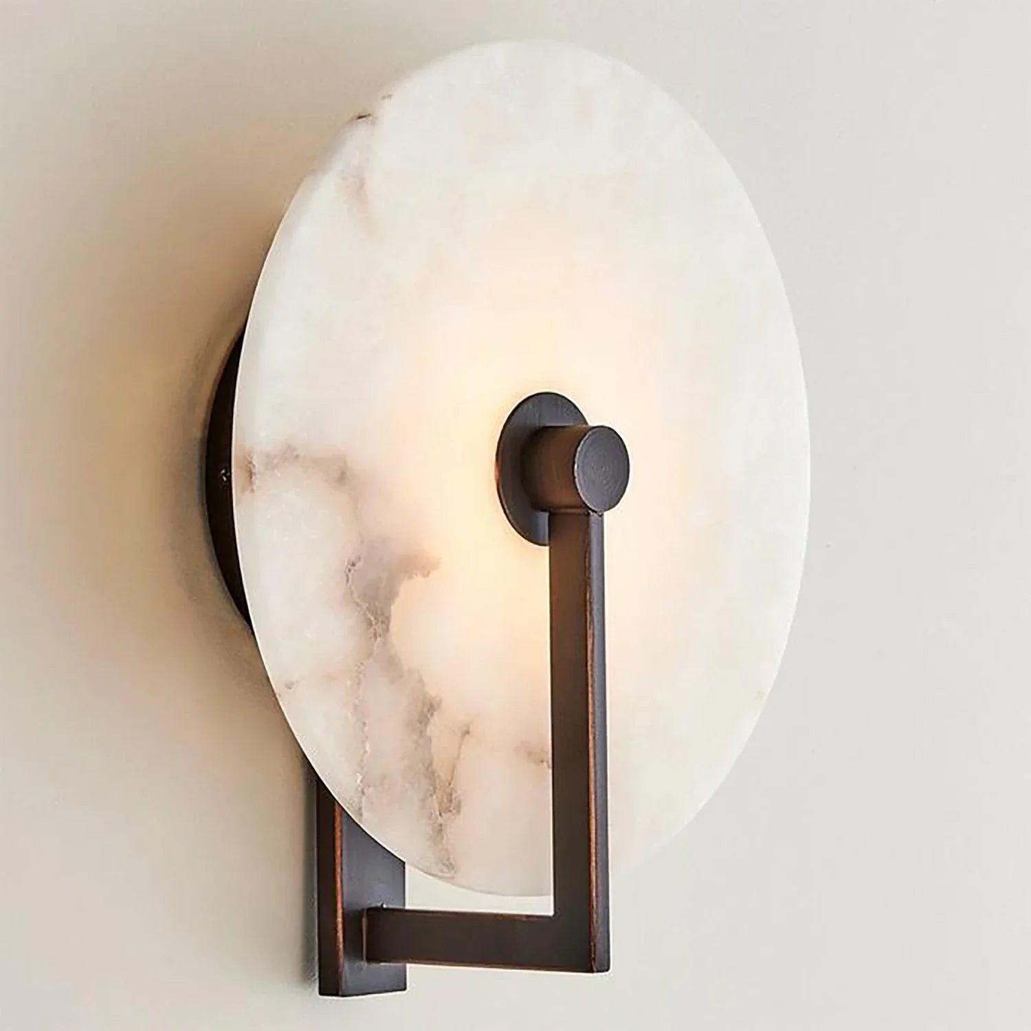 Natural Alabaster Disc LED Wall Sconce | wildoxy