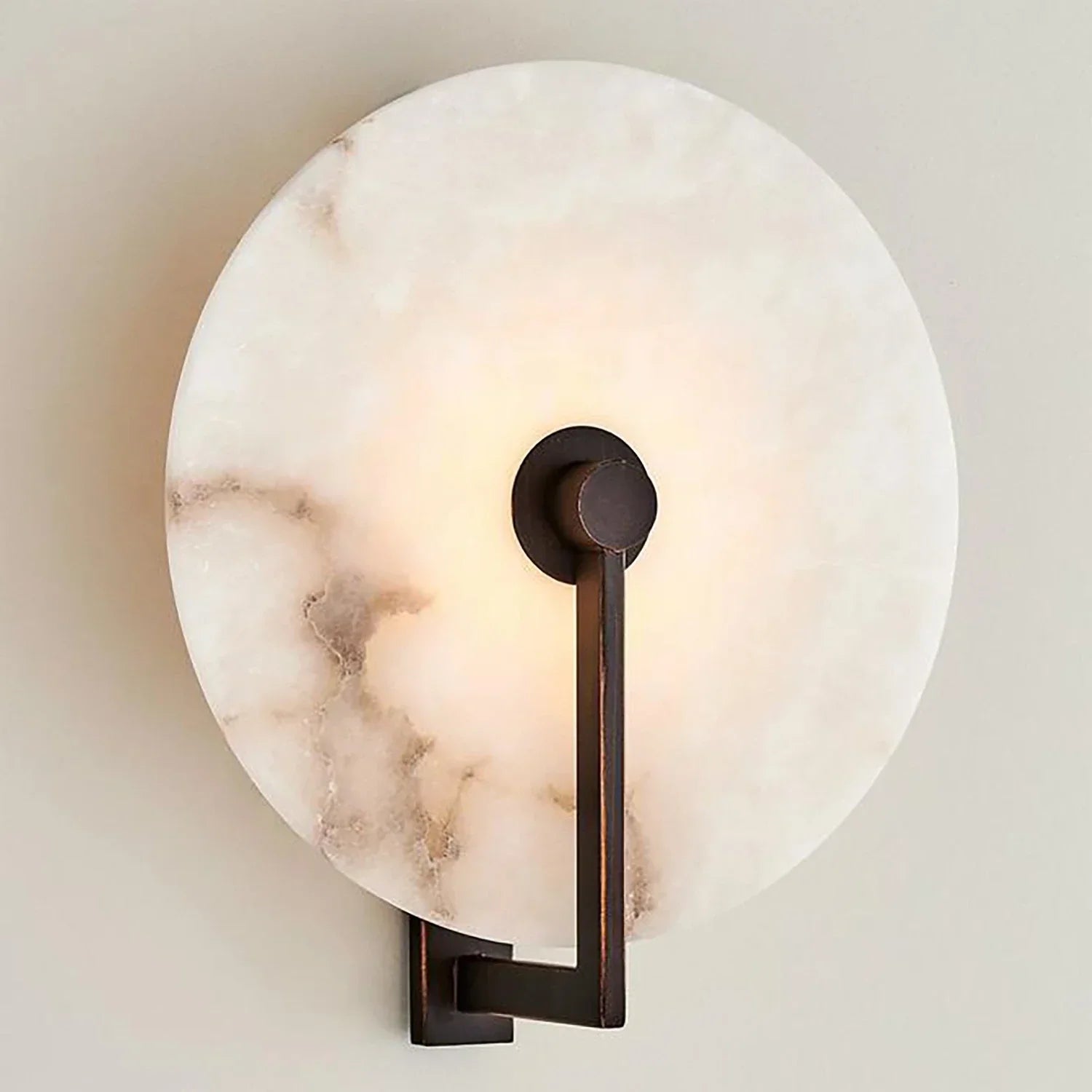 Natural Alabaster Disc LED Wall Sconce | wildoxy