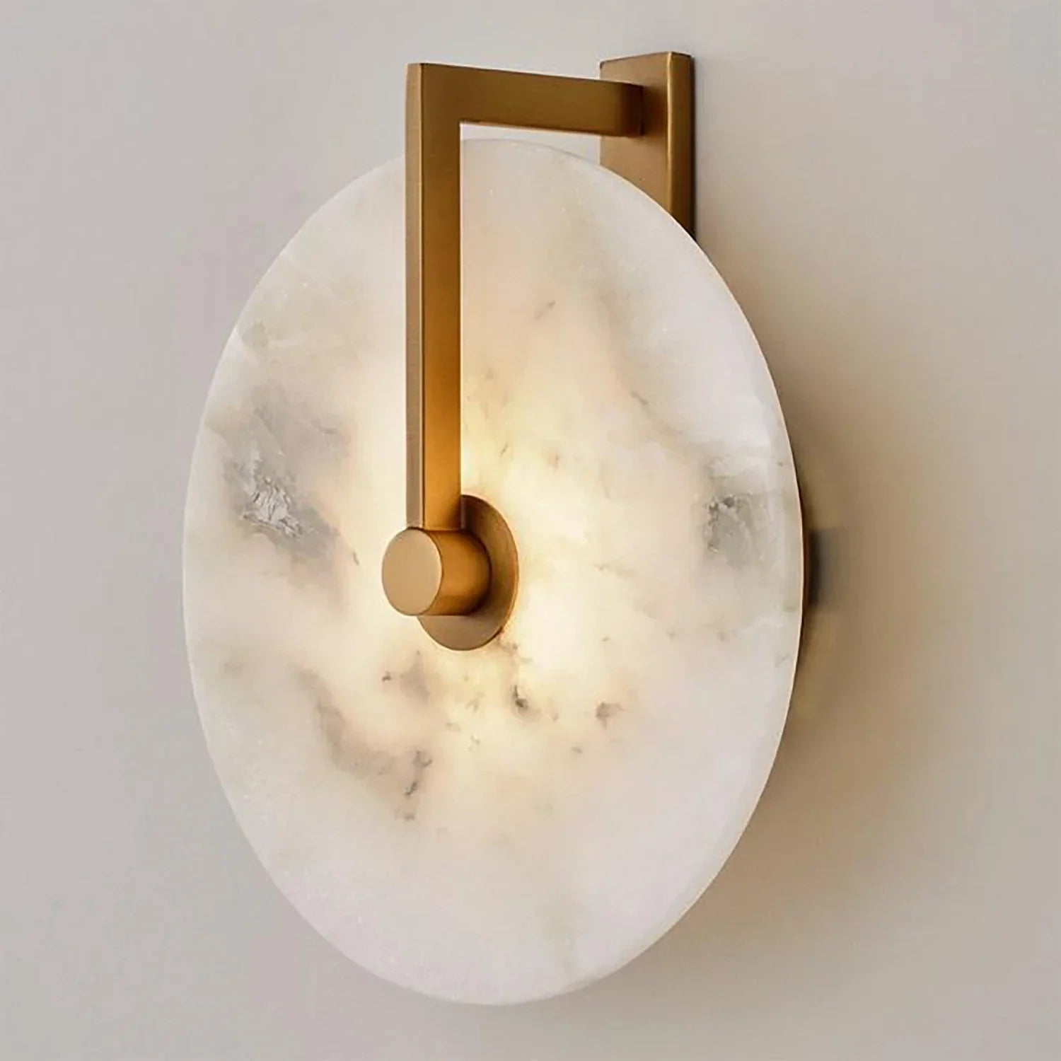 Natural Alabaster Disc LED Wall Sconce | wildoxy
