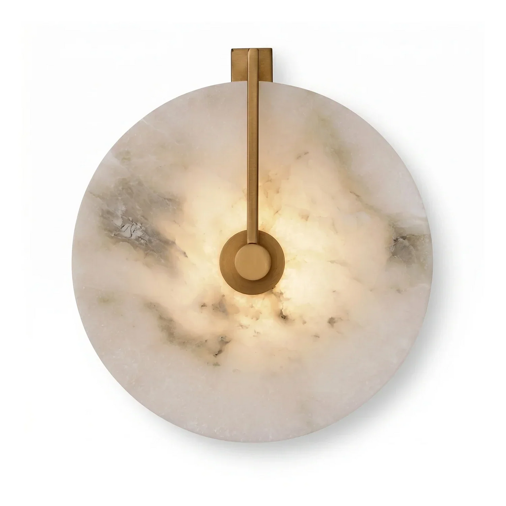 Natural Alabaster Disc LED Wall Sconce | wildoxy