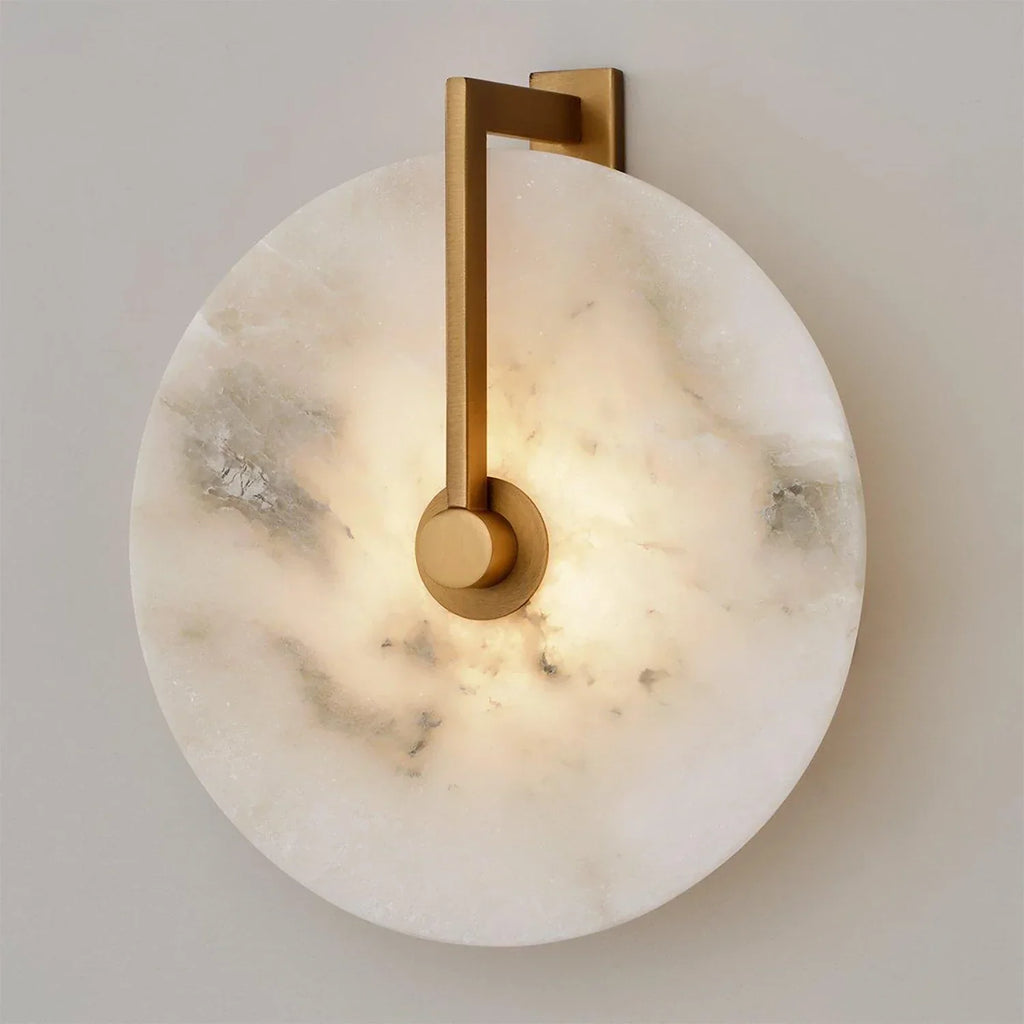 Natural Alabaster Disc LED Wall Sconce | wildoxy