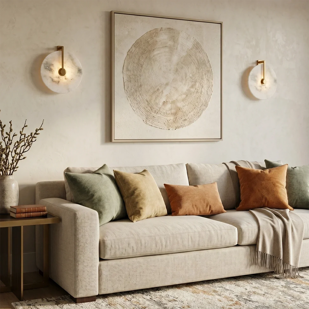 Natural Alabaster Disc LED Wall Sconce | wildoxy