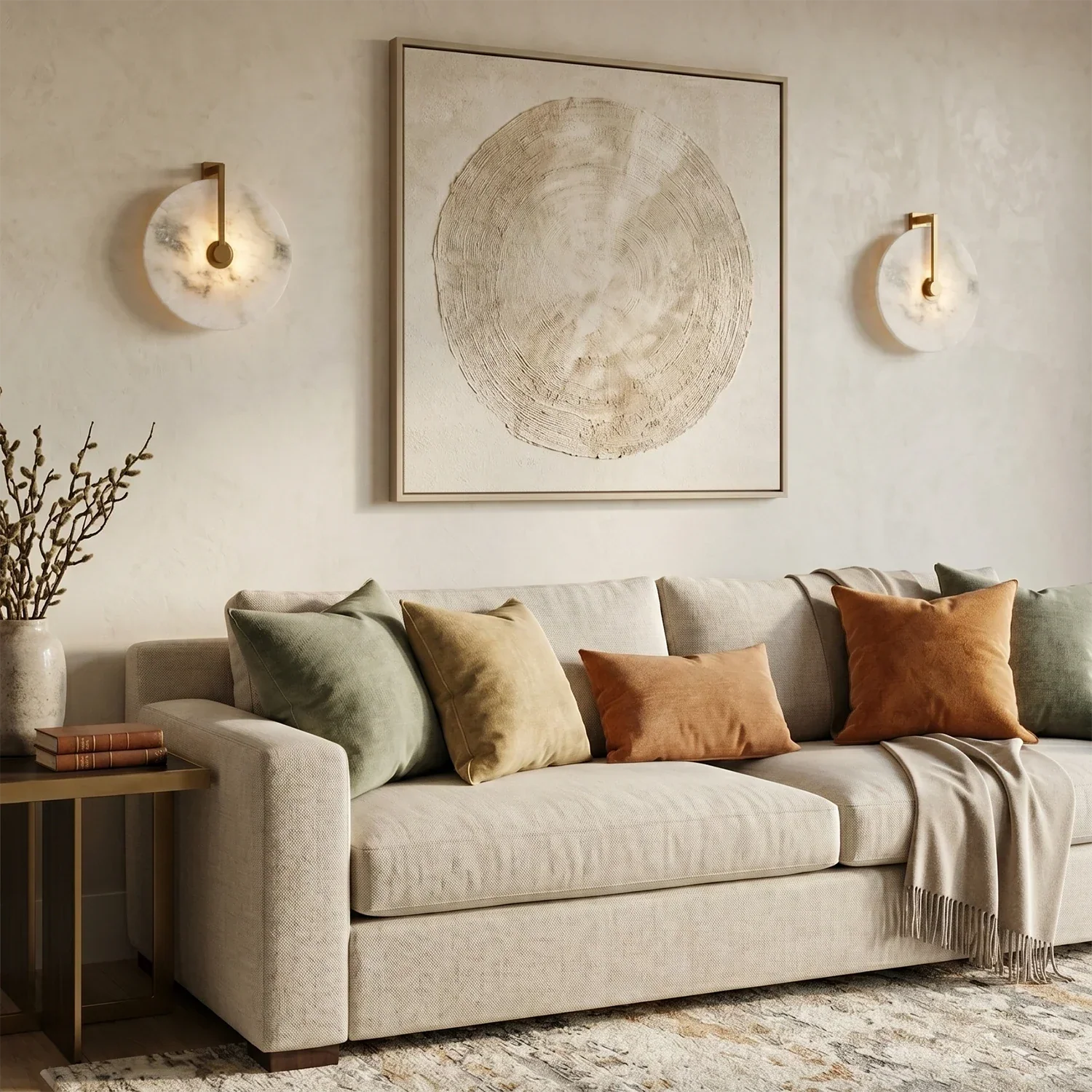 Natural Alabaster Disc LED Wall Sconce | wildoxy