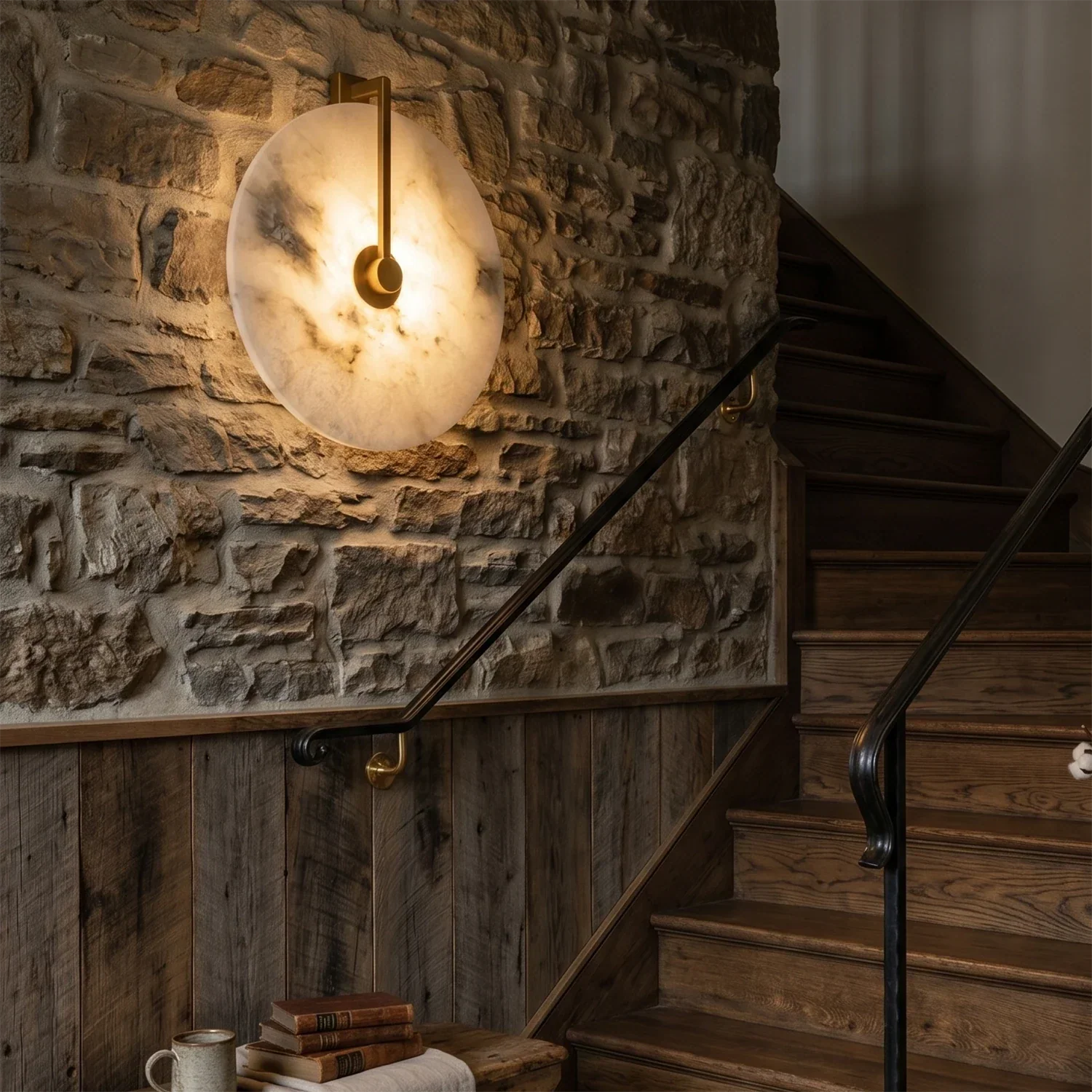 Natural Alabaster Disc LED Wall Sconce | wildoxy