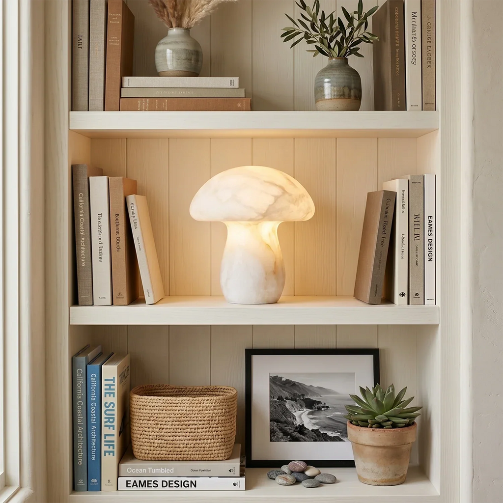 Natural Alabaster Mushroom Table Lamp | wildoxy