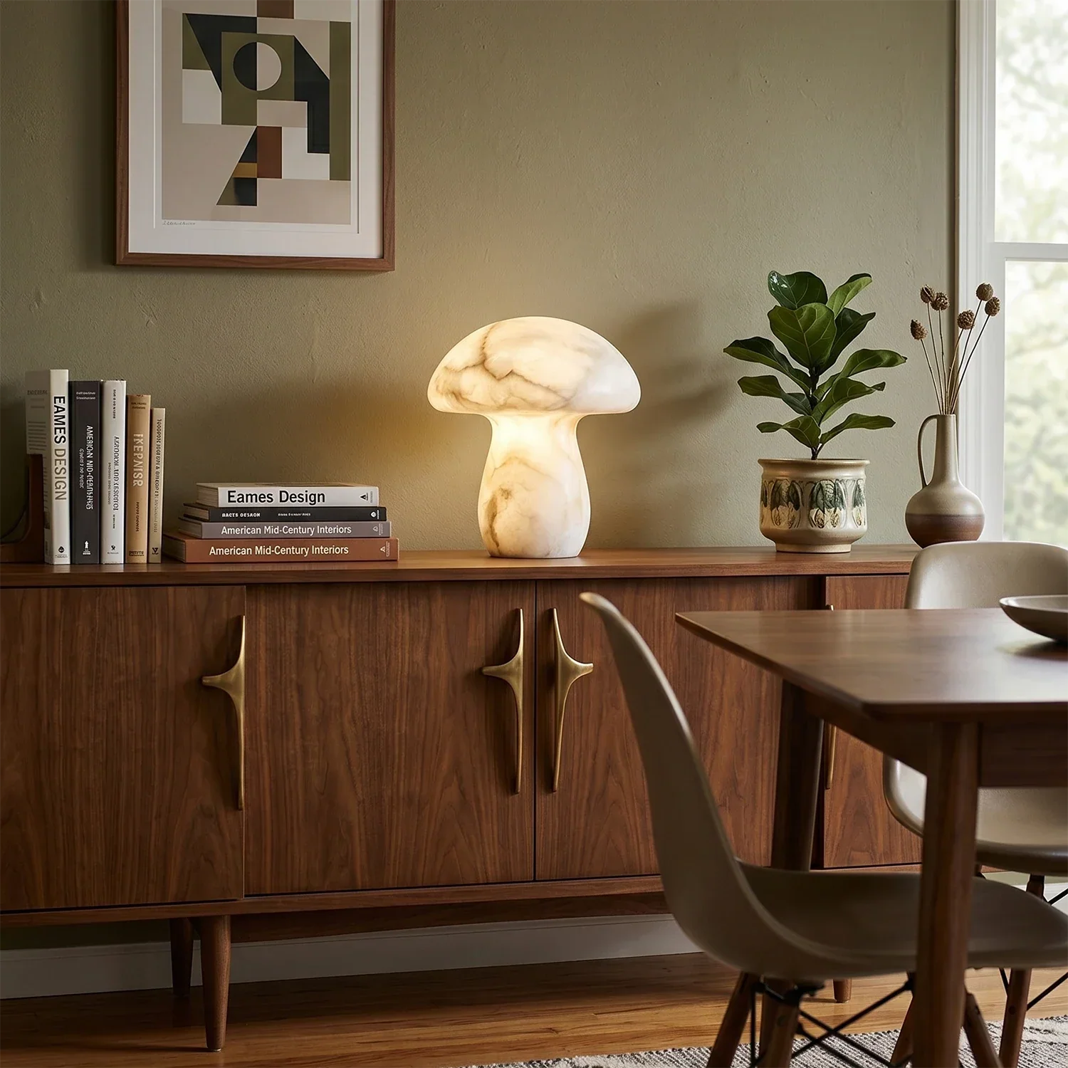 Natural Alabaster Mushroom Table Lamp | wildoxy