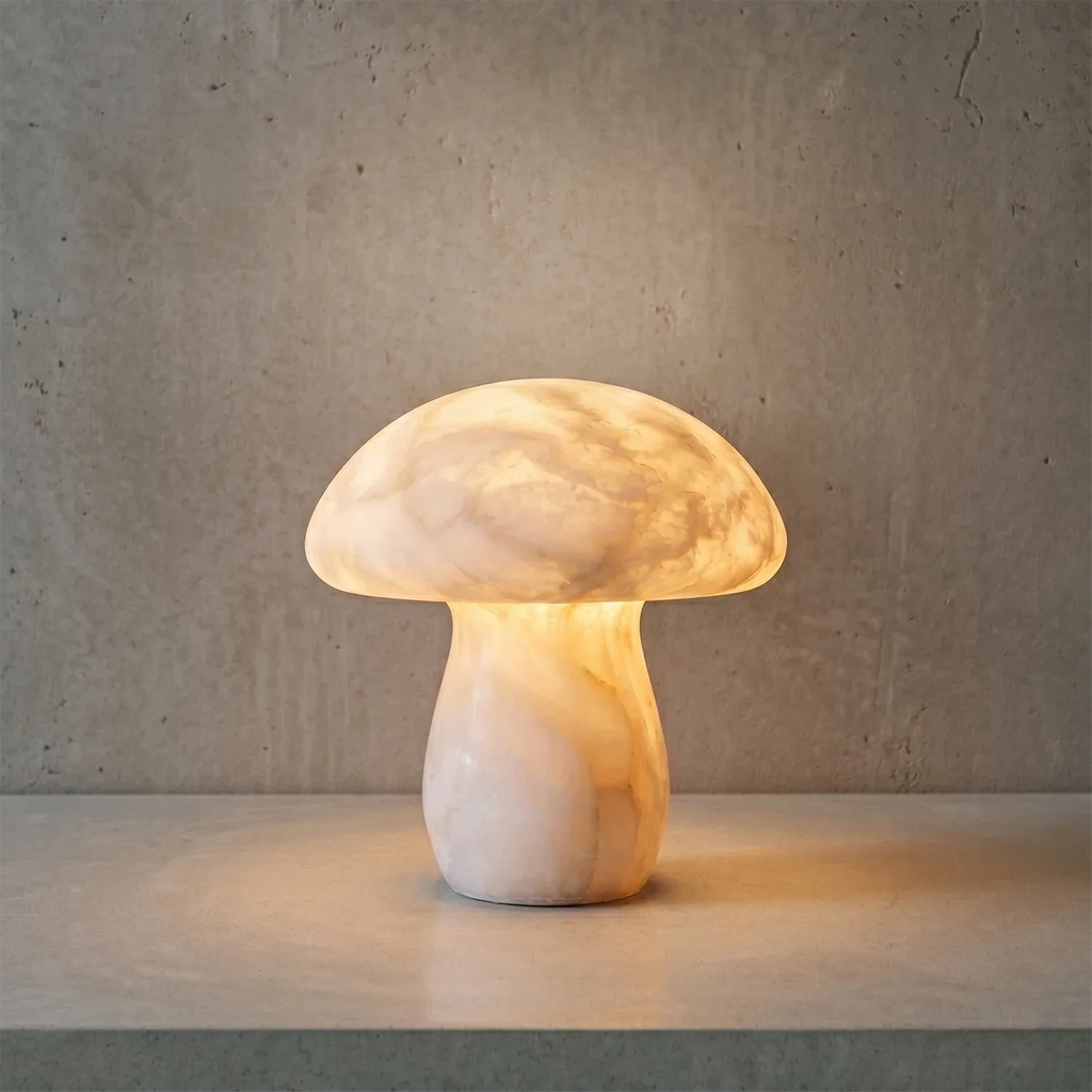 Natural Alabaster Mushroom Table Lamp | wildoxy