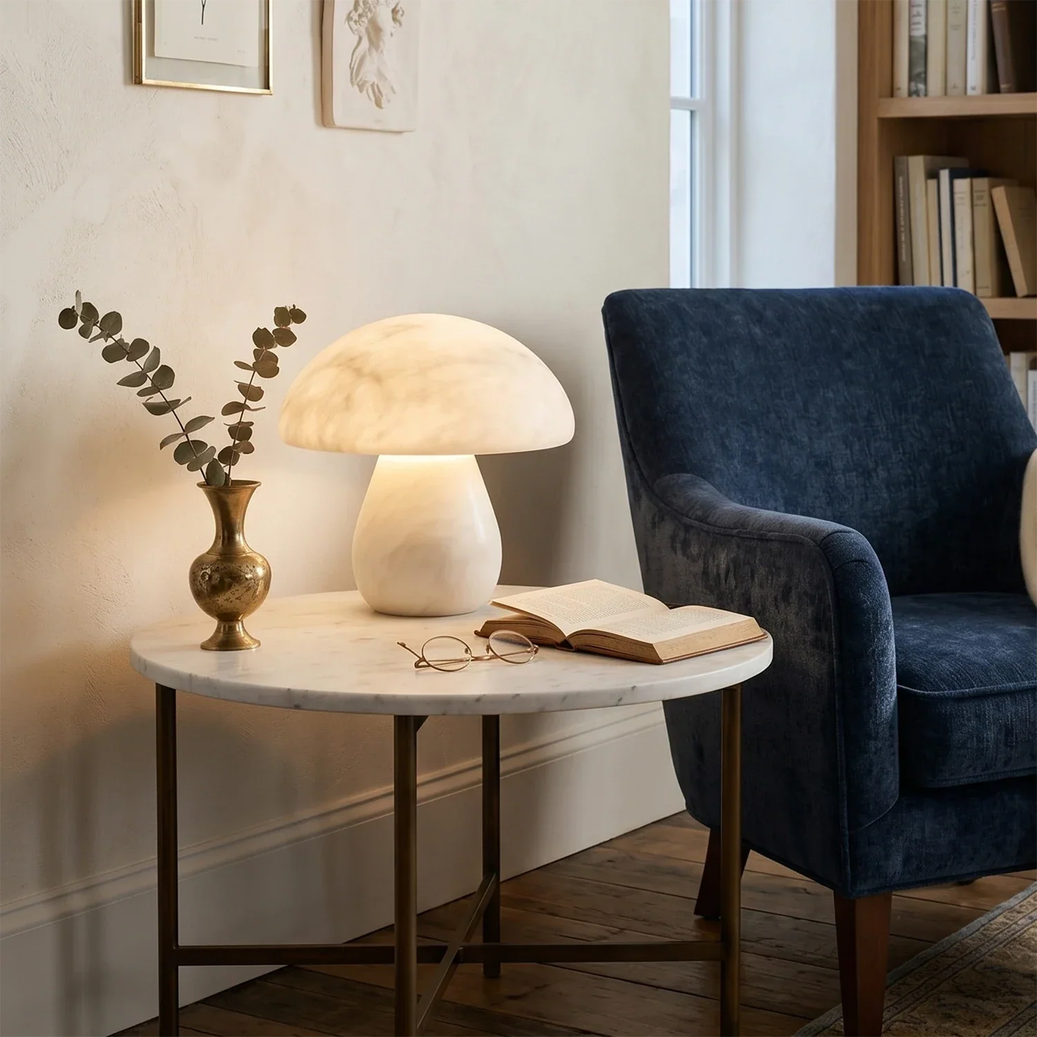 Natural Alabaster Mushroom Table Lamp | wildoxy