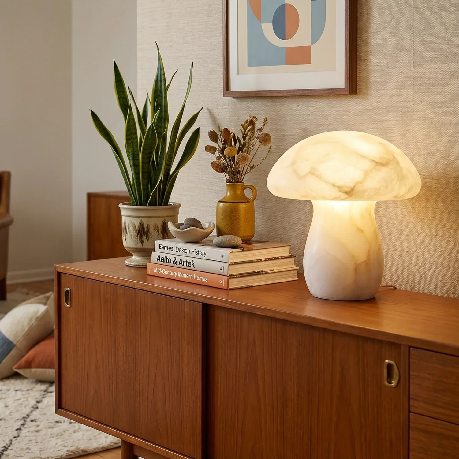 Natural Alabaster Mushroom Table Lamp | wildoxy