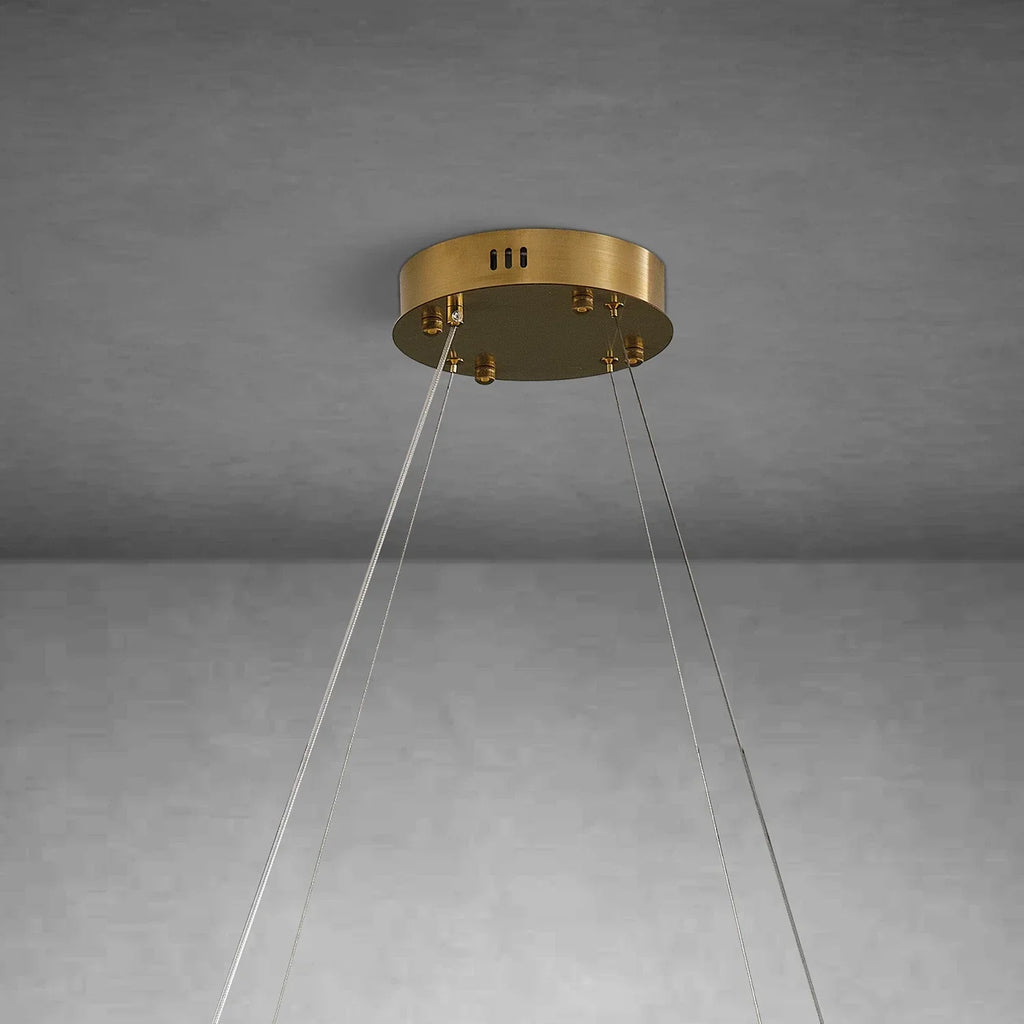 Natural Alabaster Tile Round Chandelier | wildoxy