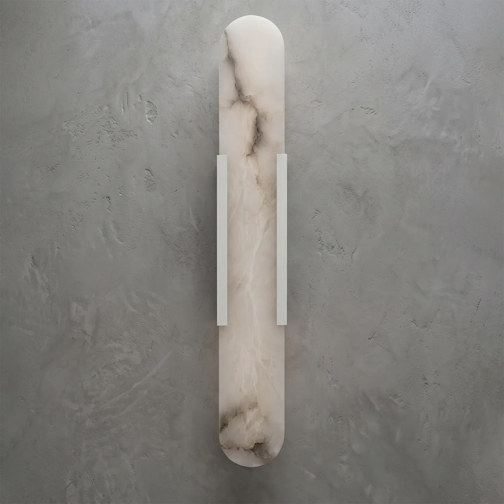 Natural Grained Marble Elongated Sconce Wall Lamp | wildoxy