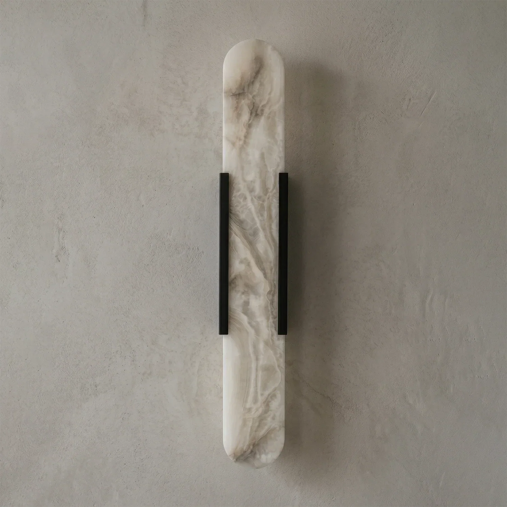 Natural Grained Marble Elongated Sconce Wall Lamp | wildoxy