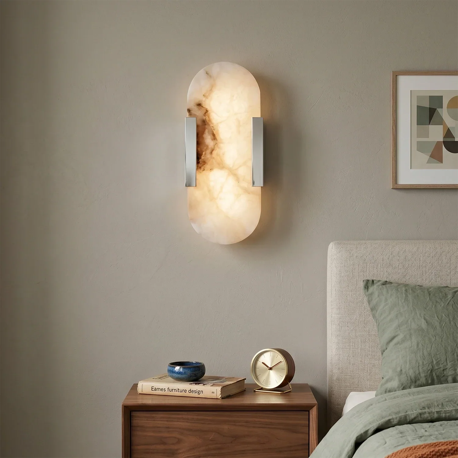 Natural Grained Marble Elongated Sconce Wall Lamp | wildoxy